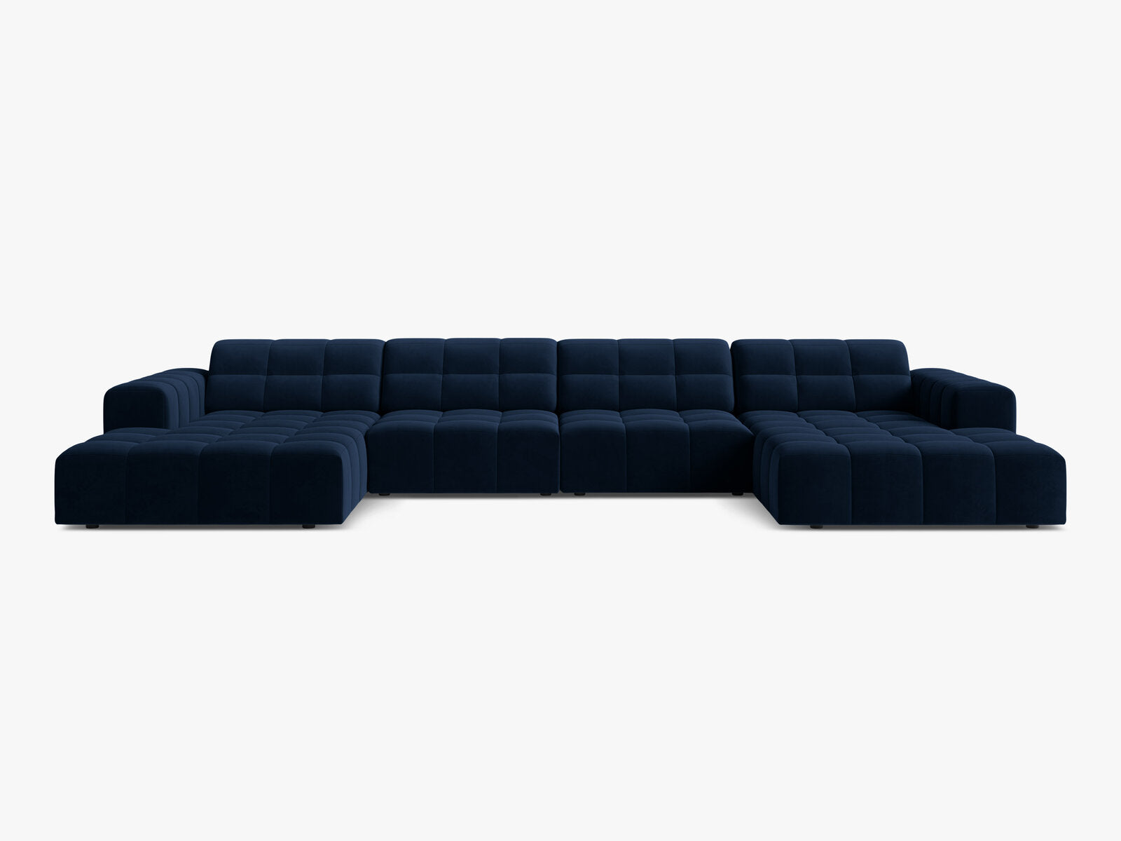 Micadoni Panorama Sofa Jennifer 6-Sitzer Samt Bluvel Königsblau