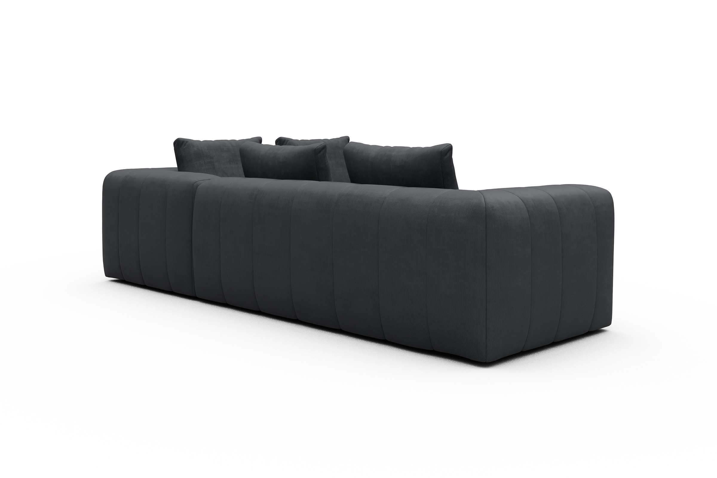 Ecksofa Hugo 2x 2,5-Sitzer Armlehne links Cordufine-Slate-Grey