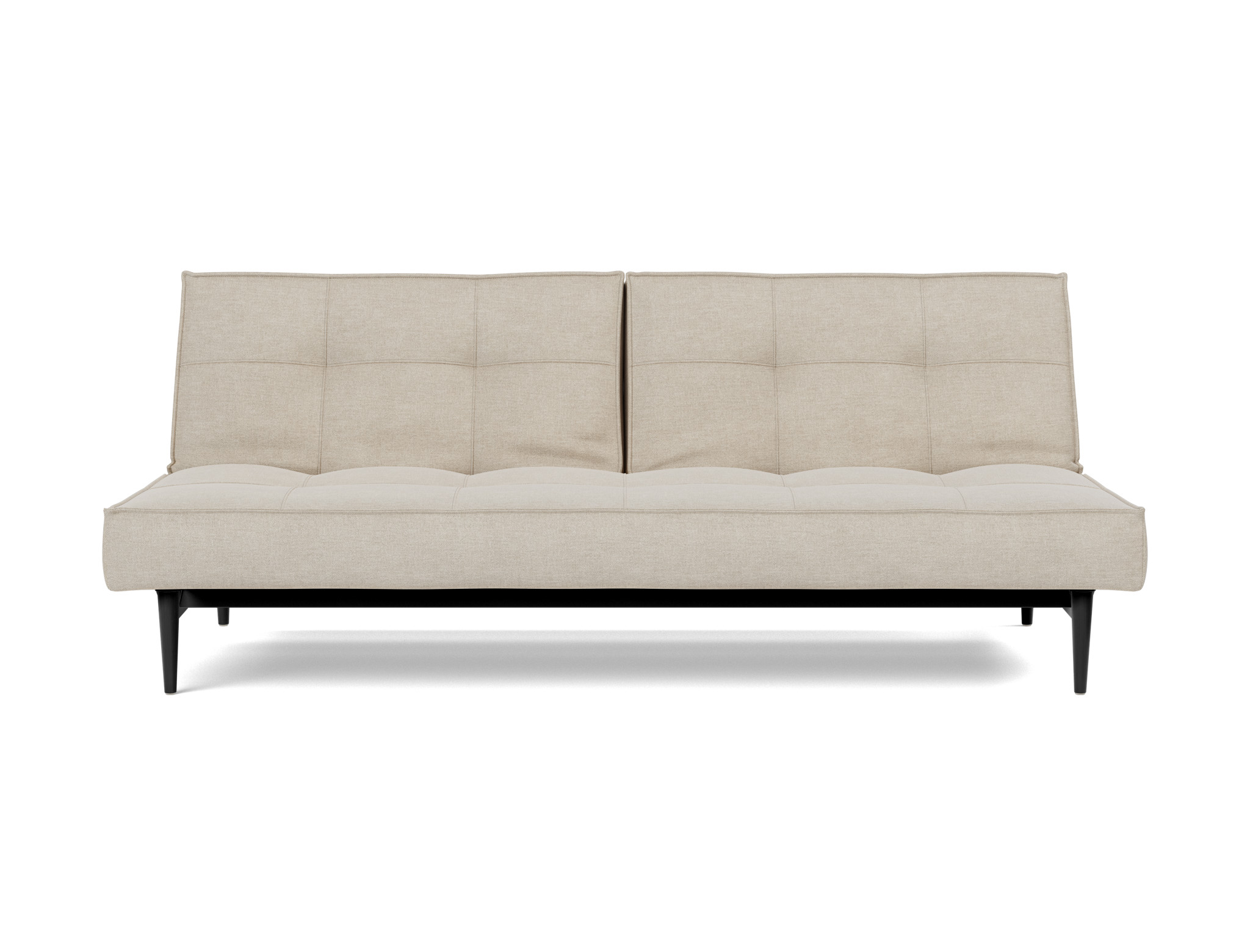 Schlafsofa Splitback Flachgewebe Phobos 586-Latte Beine Styletto Eiche schwarz