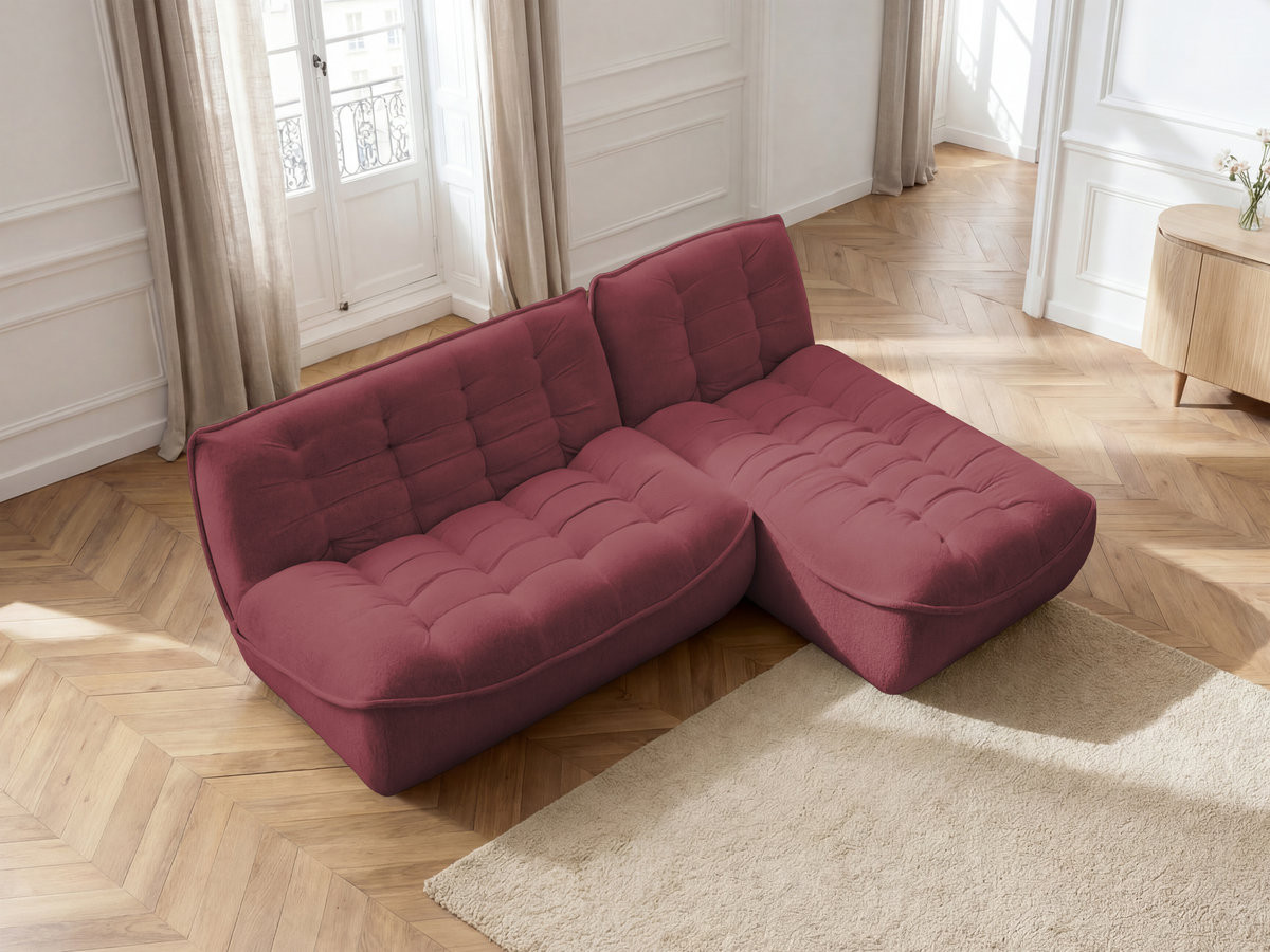Bobochic Serena Ecksofa Melange-Stoff Rot