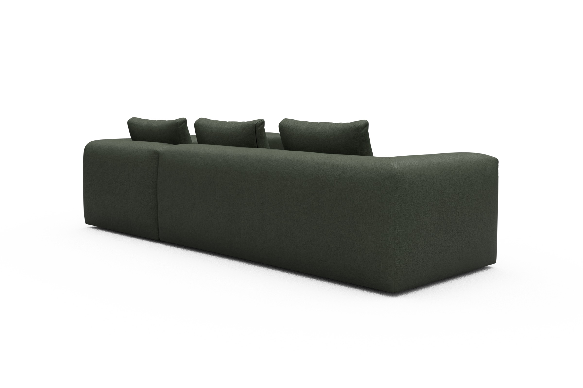 Ecksofa Fred 2x 2,5-Sitzer rechts offen Denari-Forest-Green