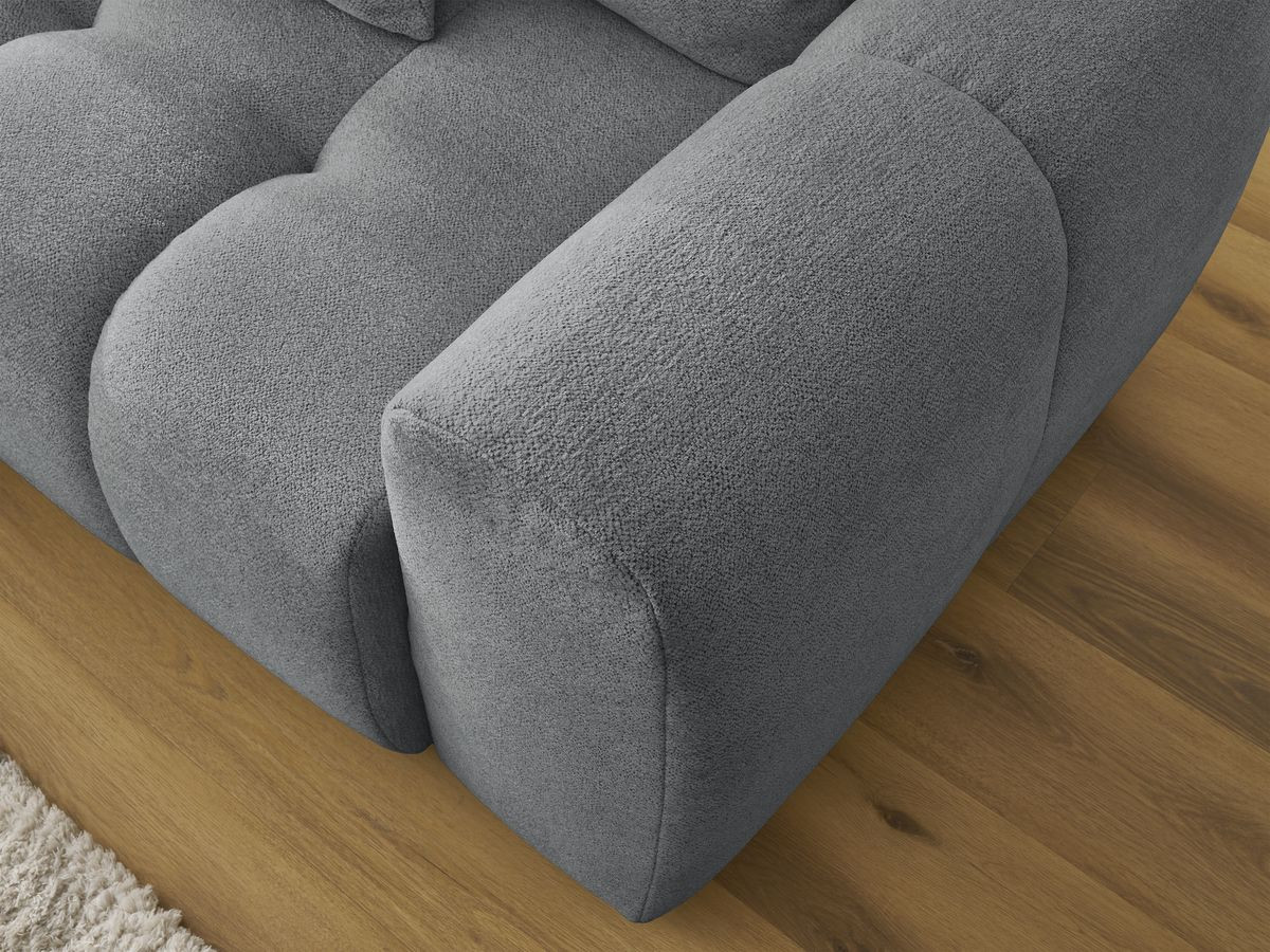 Bobochic Roxelane Ecksofa mit Schlaffunktion und Bettkasten 258 × 150 cm Melange-Stoff Dunkelgrau Ecke links