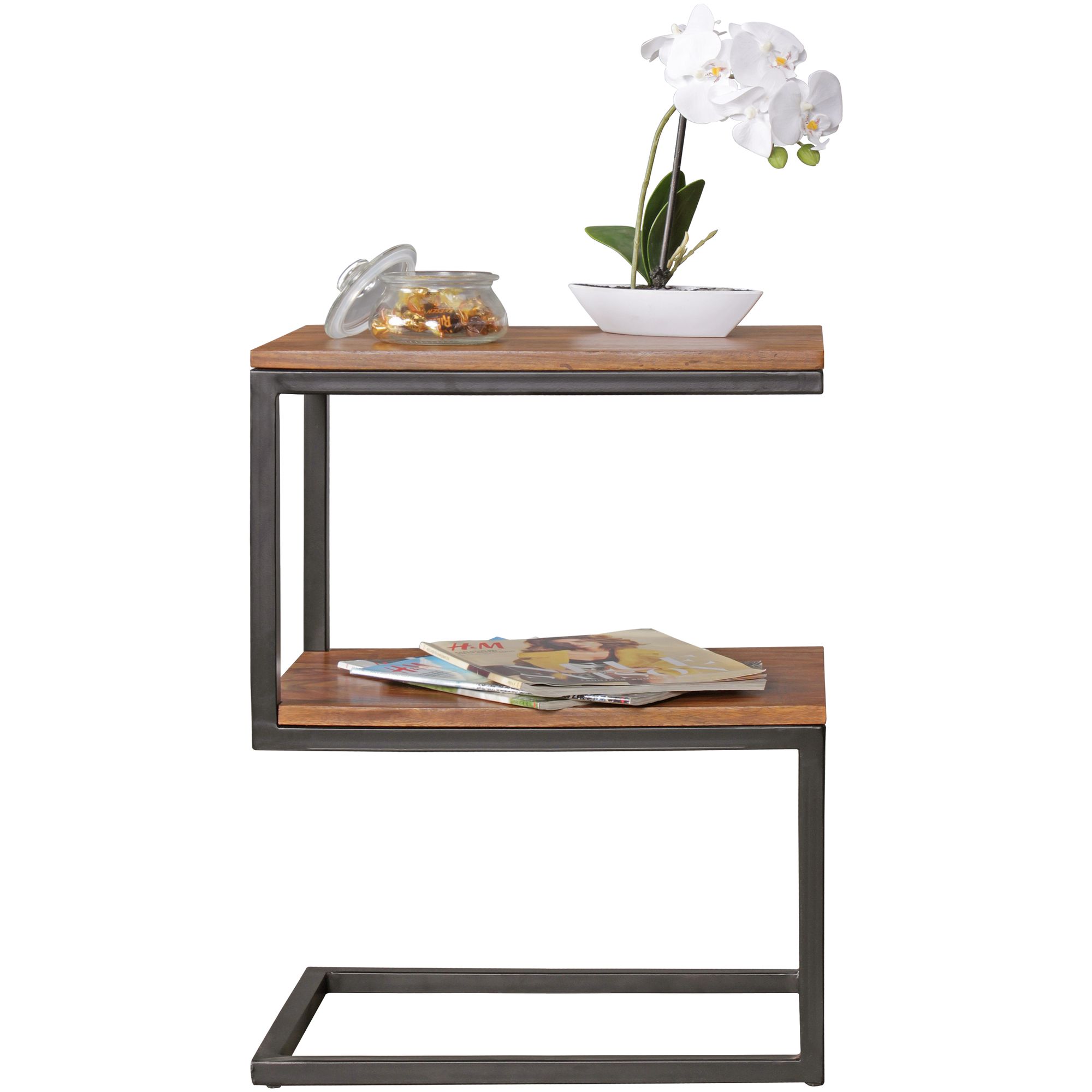 Beistelltisch Alden Massivholz Dunkelbraun 45 × 30 × 60 cm