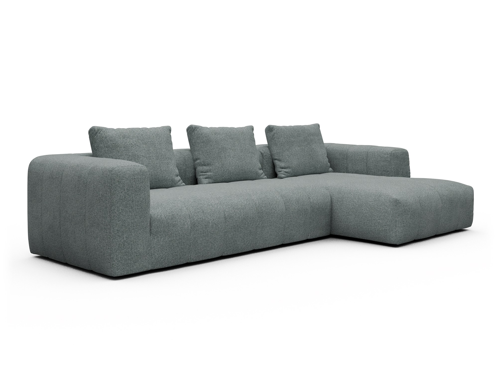 Hugo 2,5-Sitzer Armlehne links mit Chaiselongue Casone-Light-Mixed-Green moebelfaktor