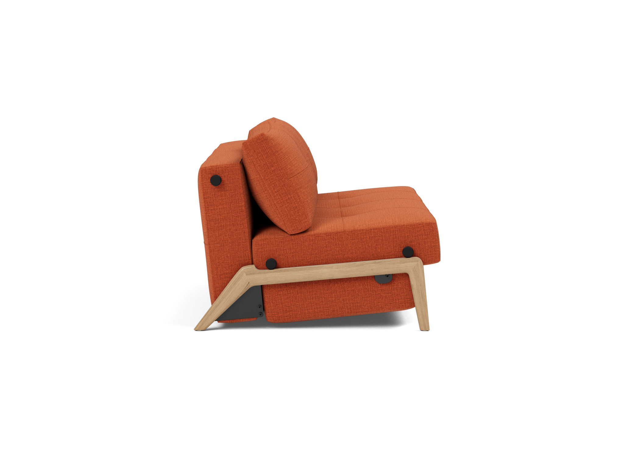Schlafsofa Cubed 140 Chenille Esina 412-Rust-Orange Beine Eiche