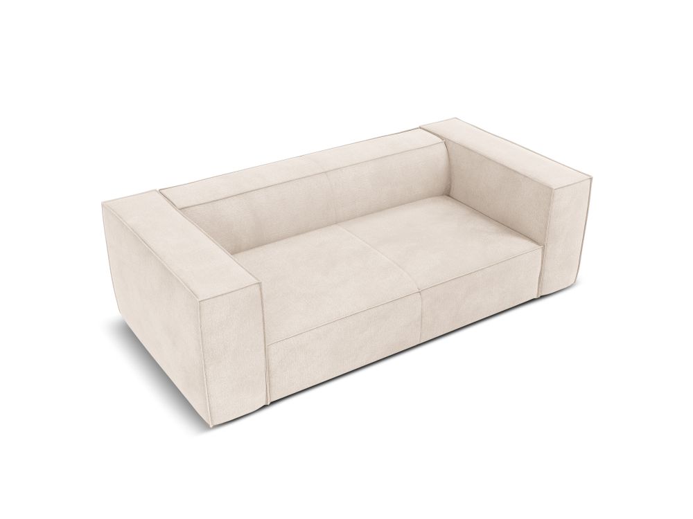 Cosmopolitan Design Sofa Turin 2-Sitzer Strukturierter Stoff Rosario Helles Beige