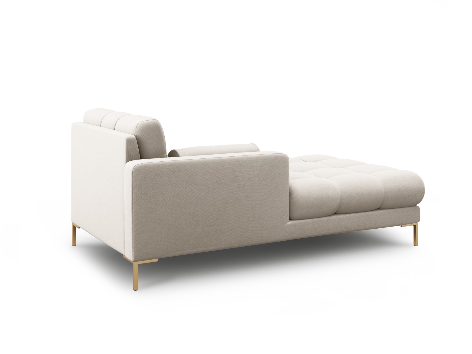 Cosmopolitan Design Chaiselongue Bali Strukturierter Stoff Neve Beige Links Beine Gold