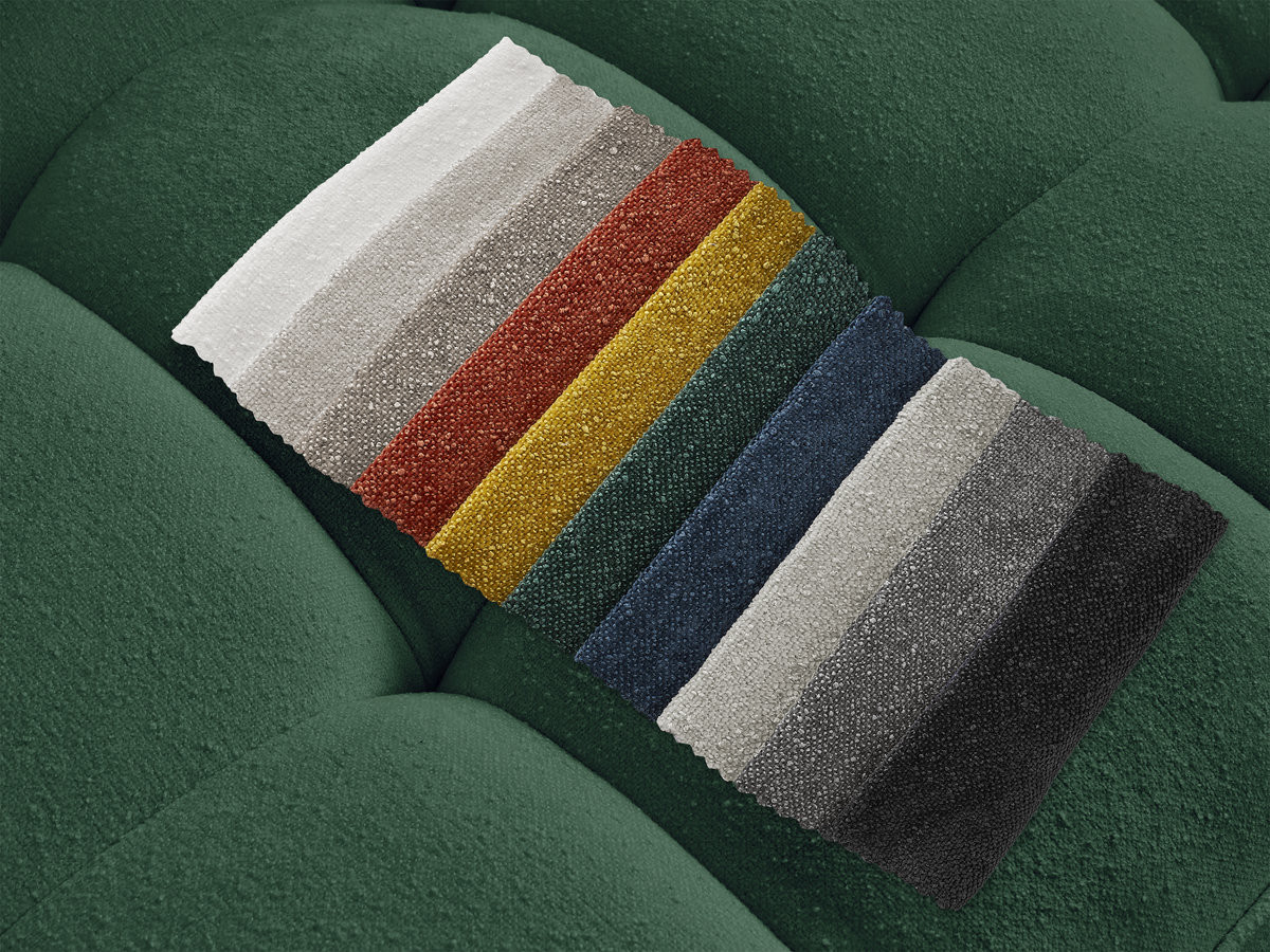 Bobochic Anis Ecksofa mit Pouf Strukturstoff Grün Ecke links