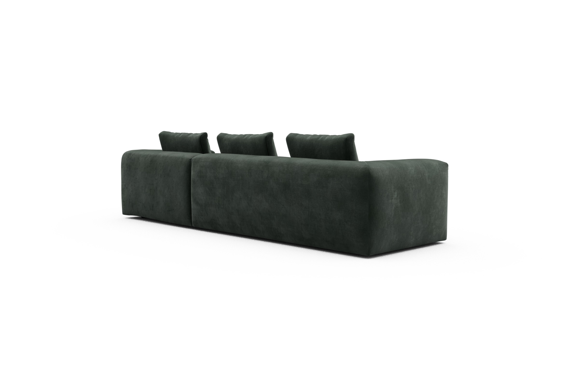 Ecksofa Fred Chaiselongue rechts mit 2,5-Sitzer Smooth-Laurel-Green