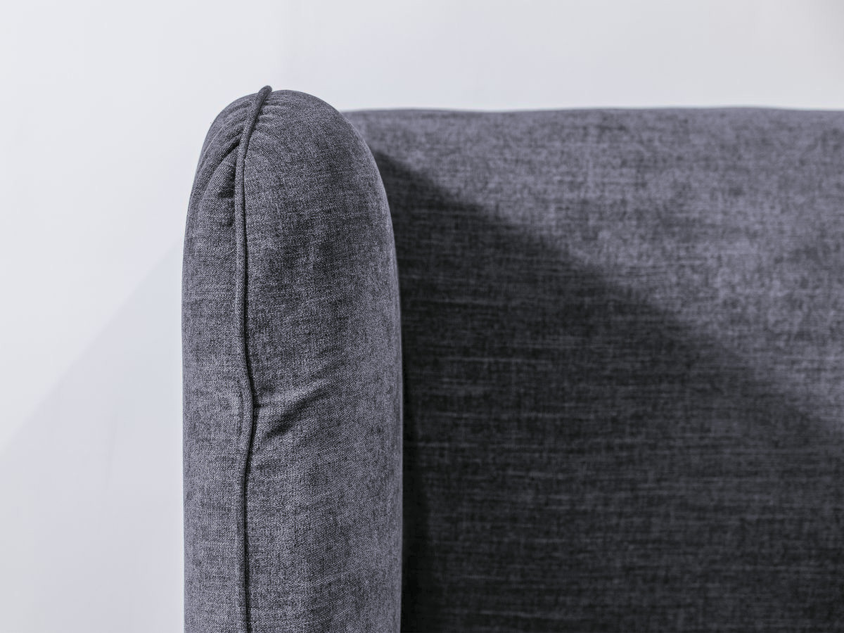Bobochic Louise Polsterbett mit Bettkasten Stoff Dunkelgrau, Liegefläche 140 × 190 cm