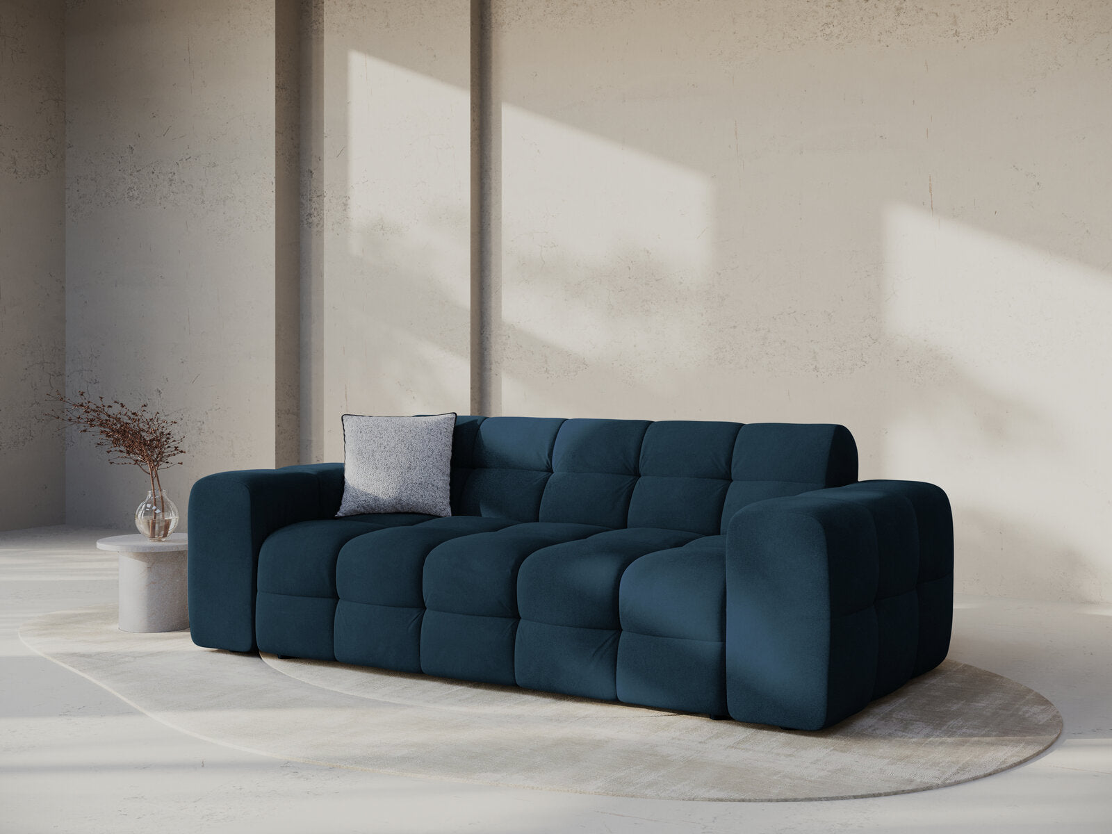 Micadoni Sofa Kendal 3-Sitzer Samt Magic Velvet Marineblau