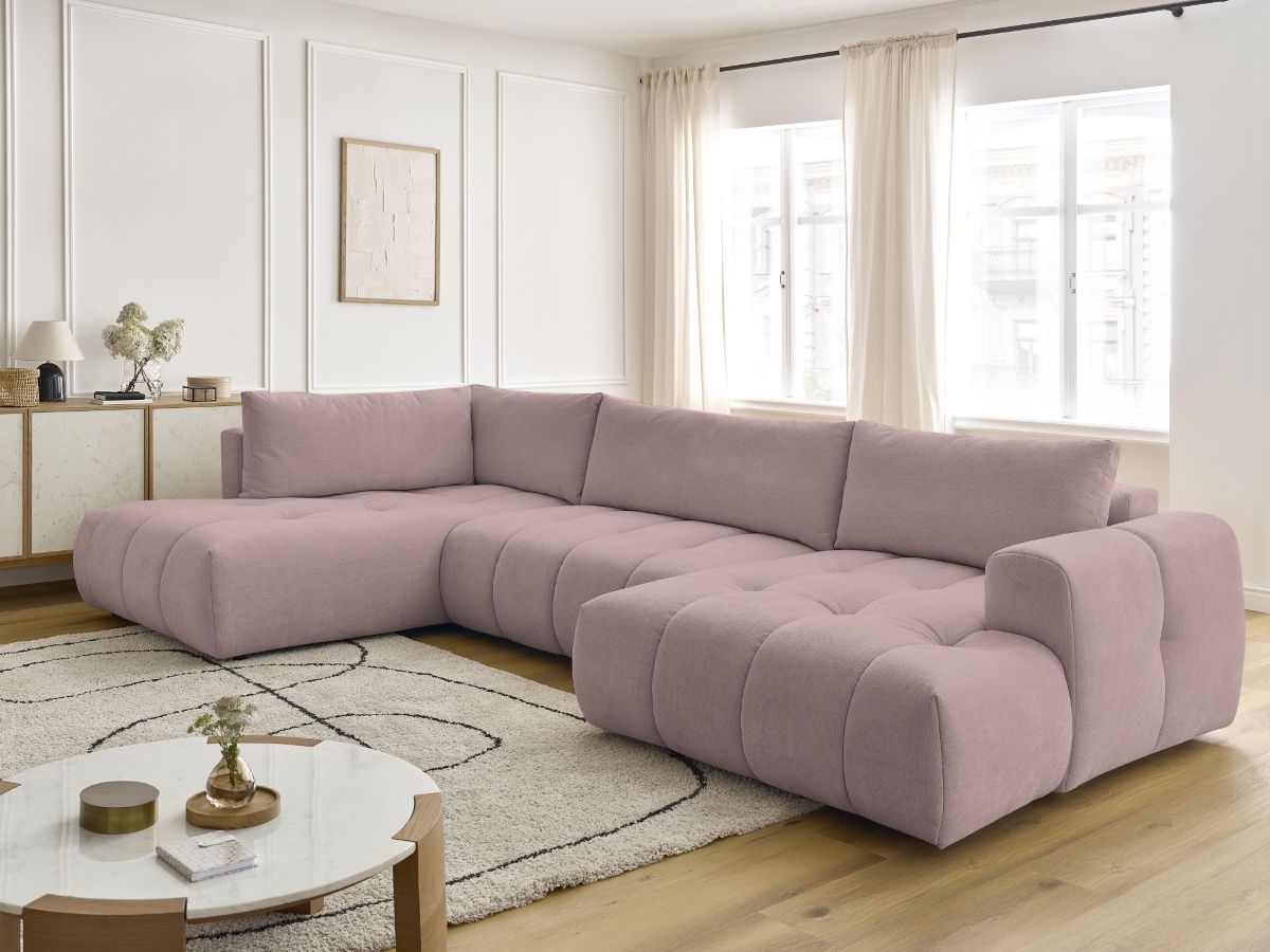 Bobochic Fuji Wohnlandschaft Stoff Rosa Ecke rechts