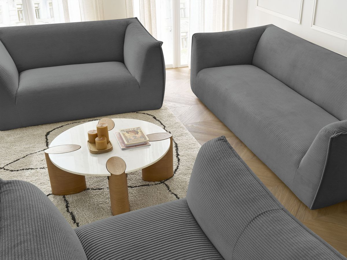 Bobochic Giorgia Sofa 5-Sitzer 534 × 100 cm Cordsamt Dunkelgrau