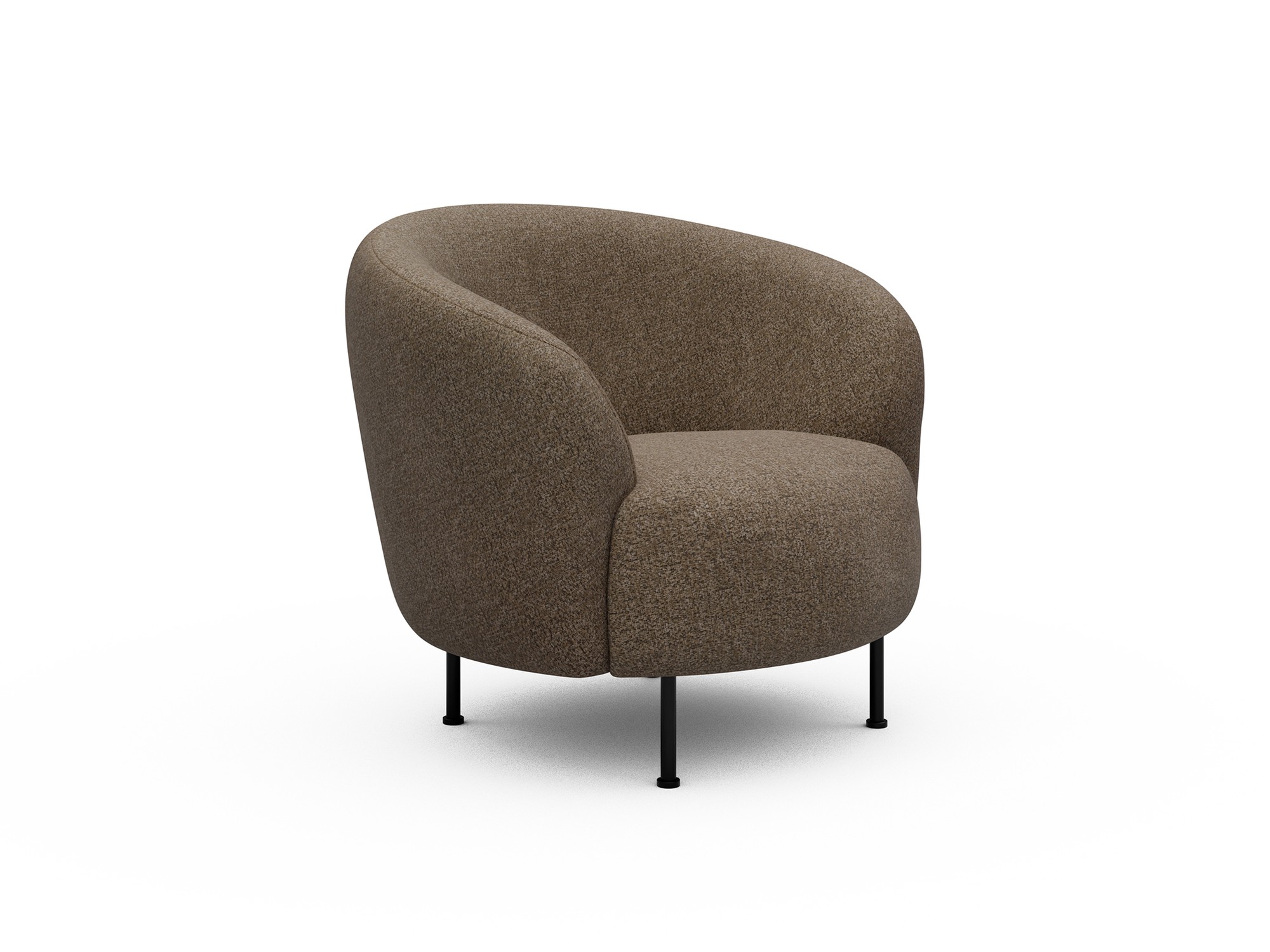 Sessel Ronda Metallbeine Schwarz Boucle Aivi 817-Khaki-Brown