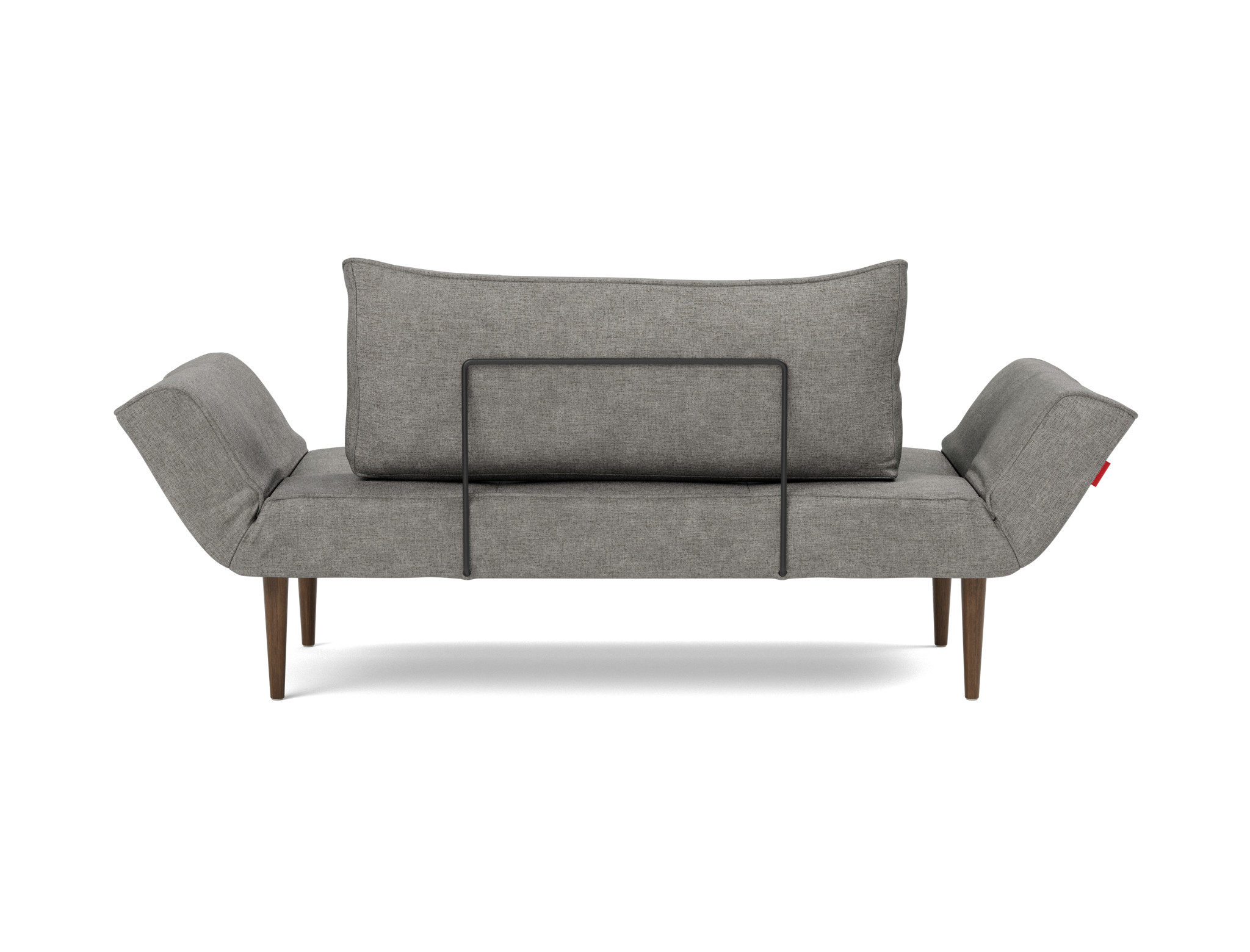 Tagesbett Zeal Flachgewebe Avella 282-Warm-Grey Beine Styletto Eiche dunkel