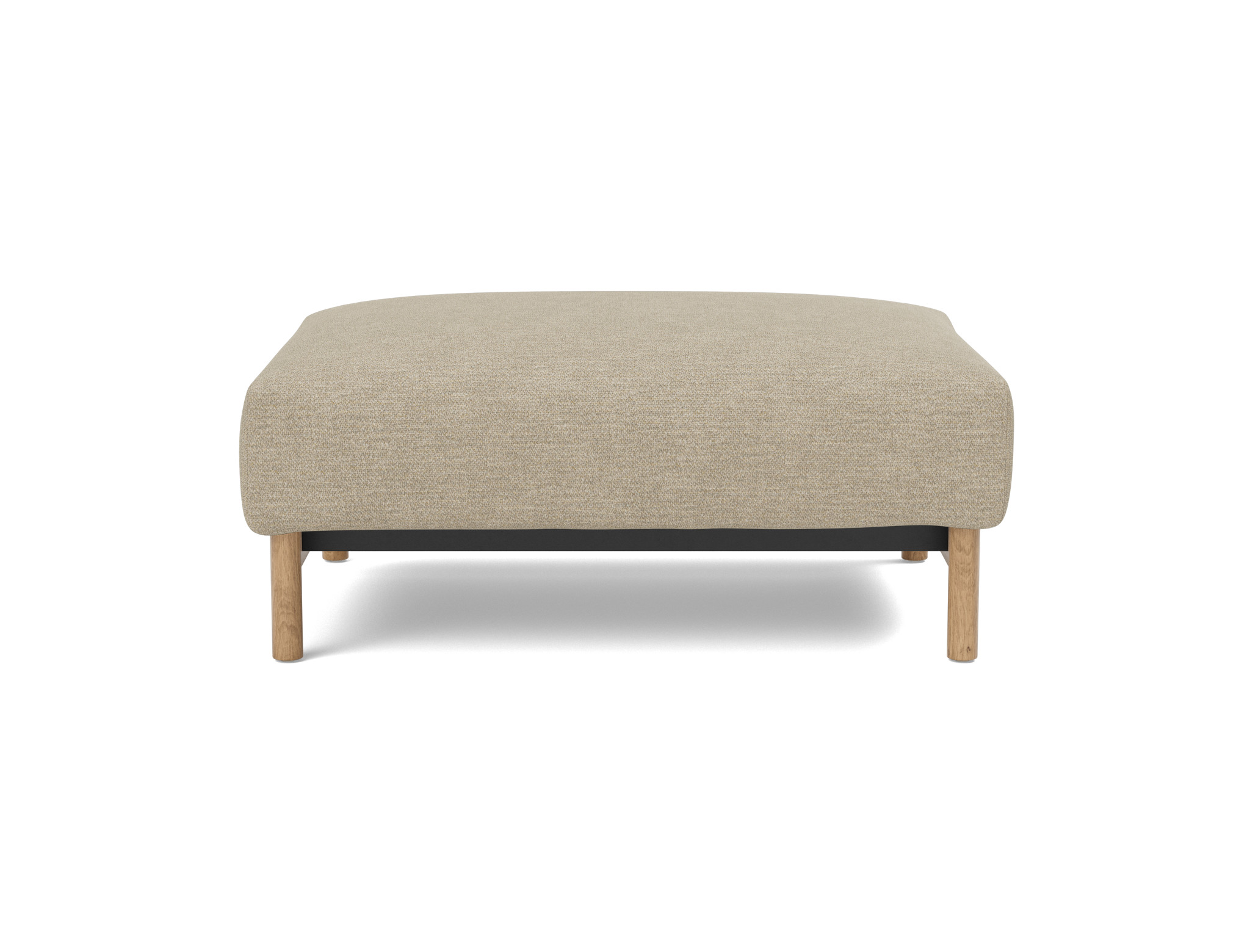 Hocker Malloy Strukturierter Stoff Taura 356-Sand Beine Eiche