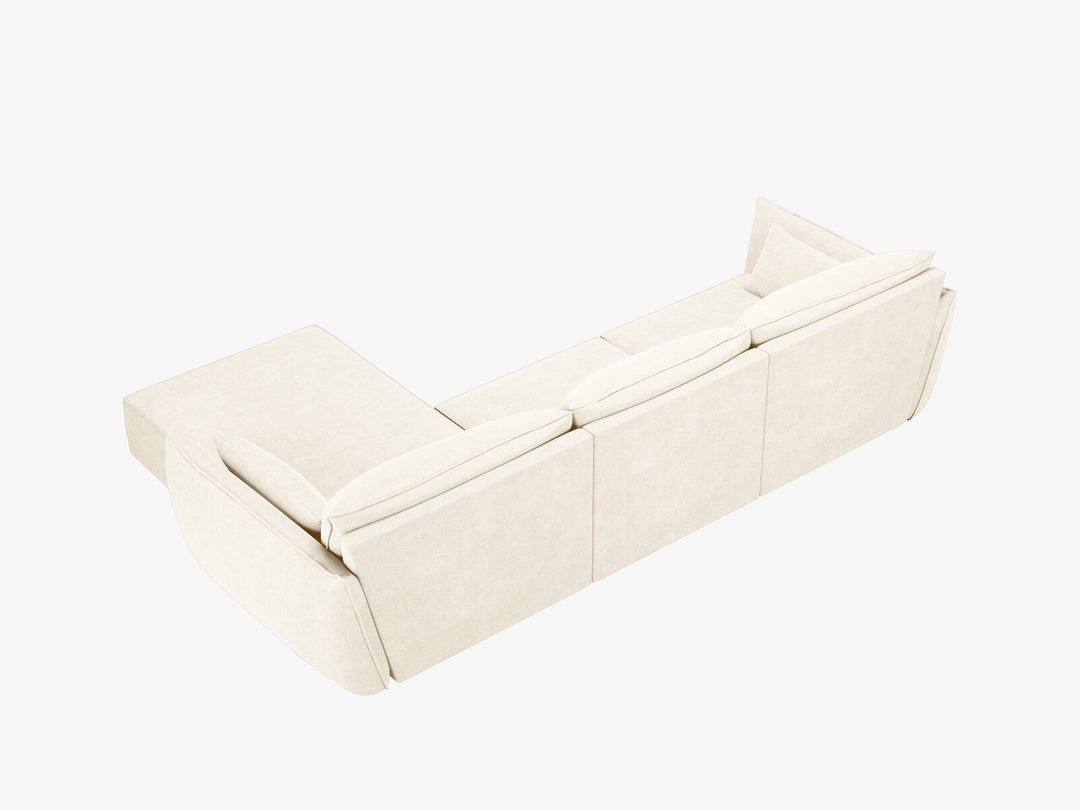Micadoni Ecksofa Kaelle 4-Sitzer Rechts Chenille Over The Horizon Helles Beige