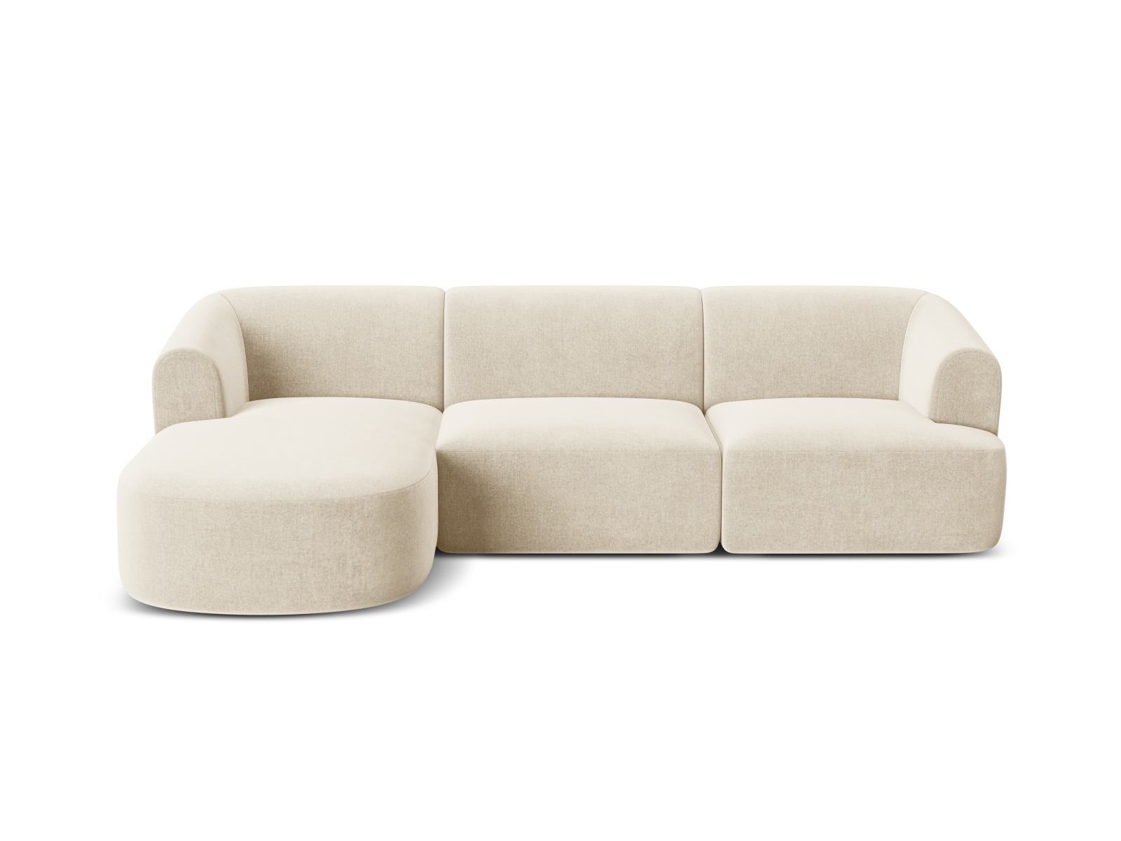 Cosmopolitan Design Ecksofa Campi 4-Sitzer Samt Vogue Helles Beige Links