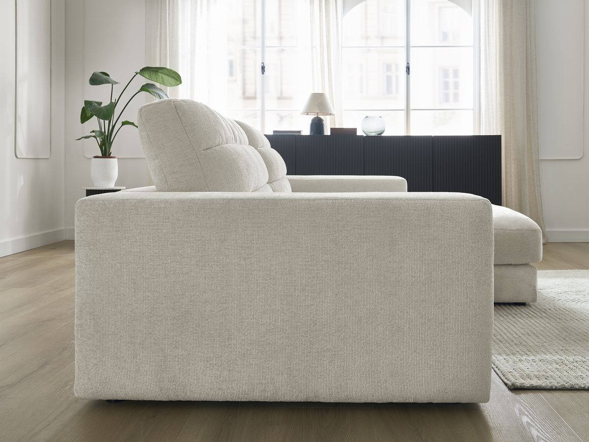 Bobochic Sierra Ecksofa Strukturstoff Beige Ecke rechts