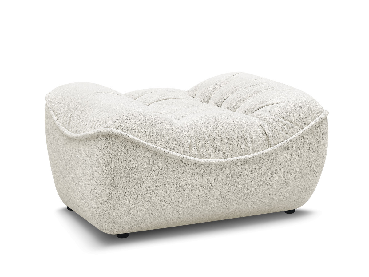 Bobochic Serena Pouf Melange-Stoff Weiß
