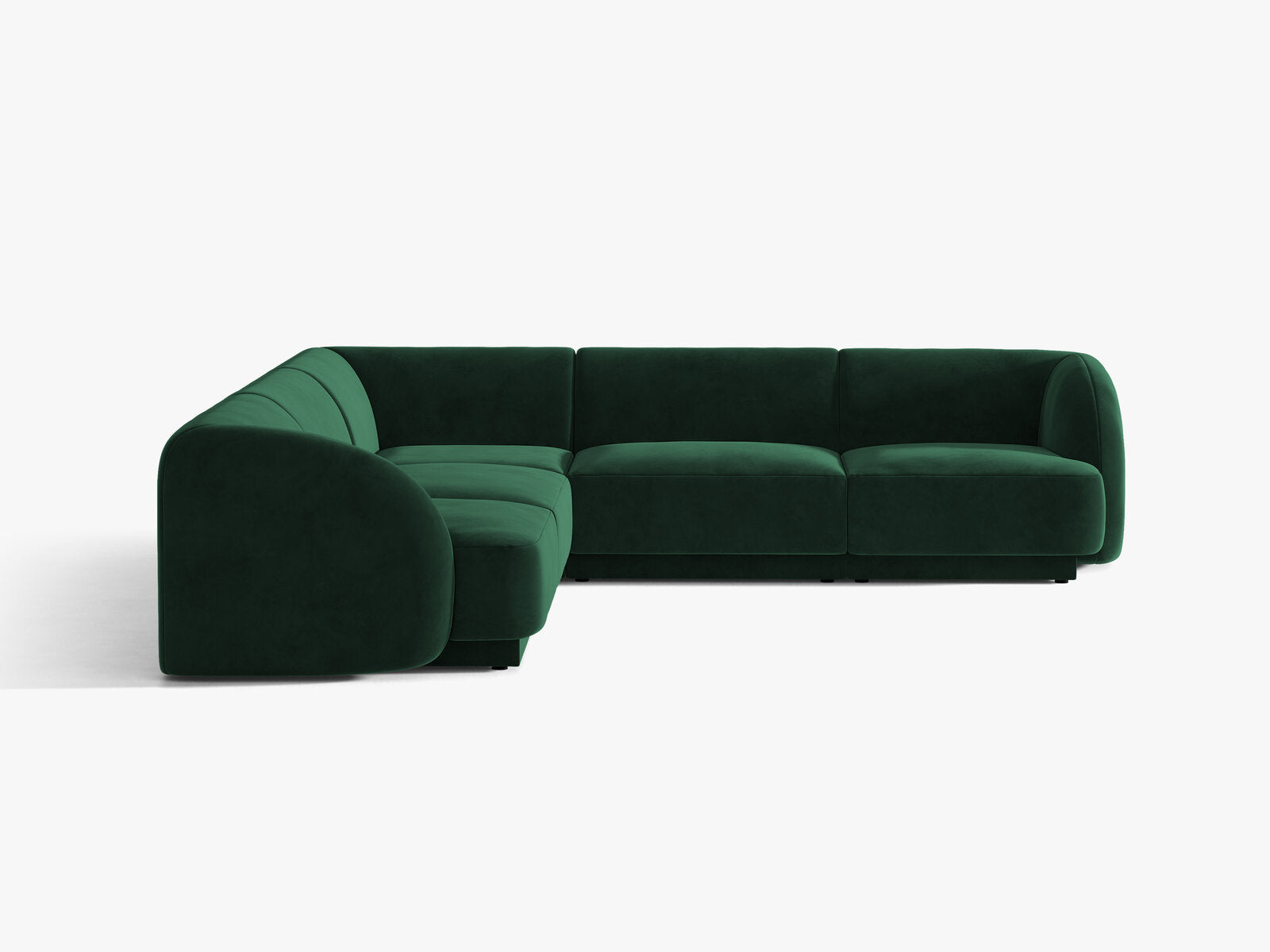 Micadoni 5-Sitzer Symmetrisches Ecksofa Miley Samt Bluvel Flaschengrün