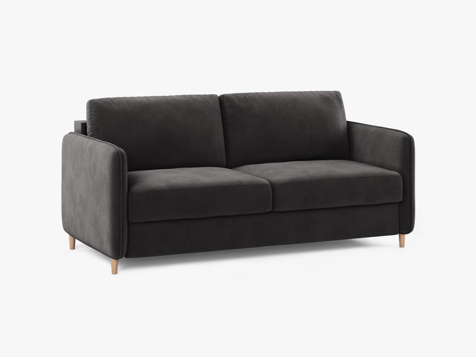 Micadoni Sofa mit Schlaffunktion Simo 3-Sitzer Samt Salvador Dunkelgrau