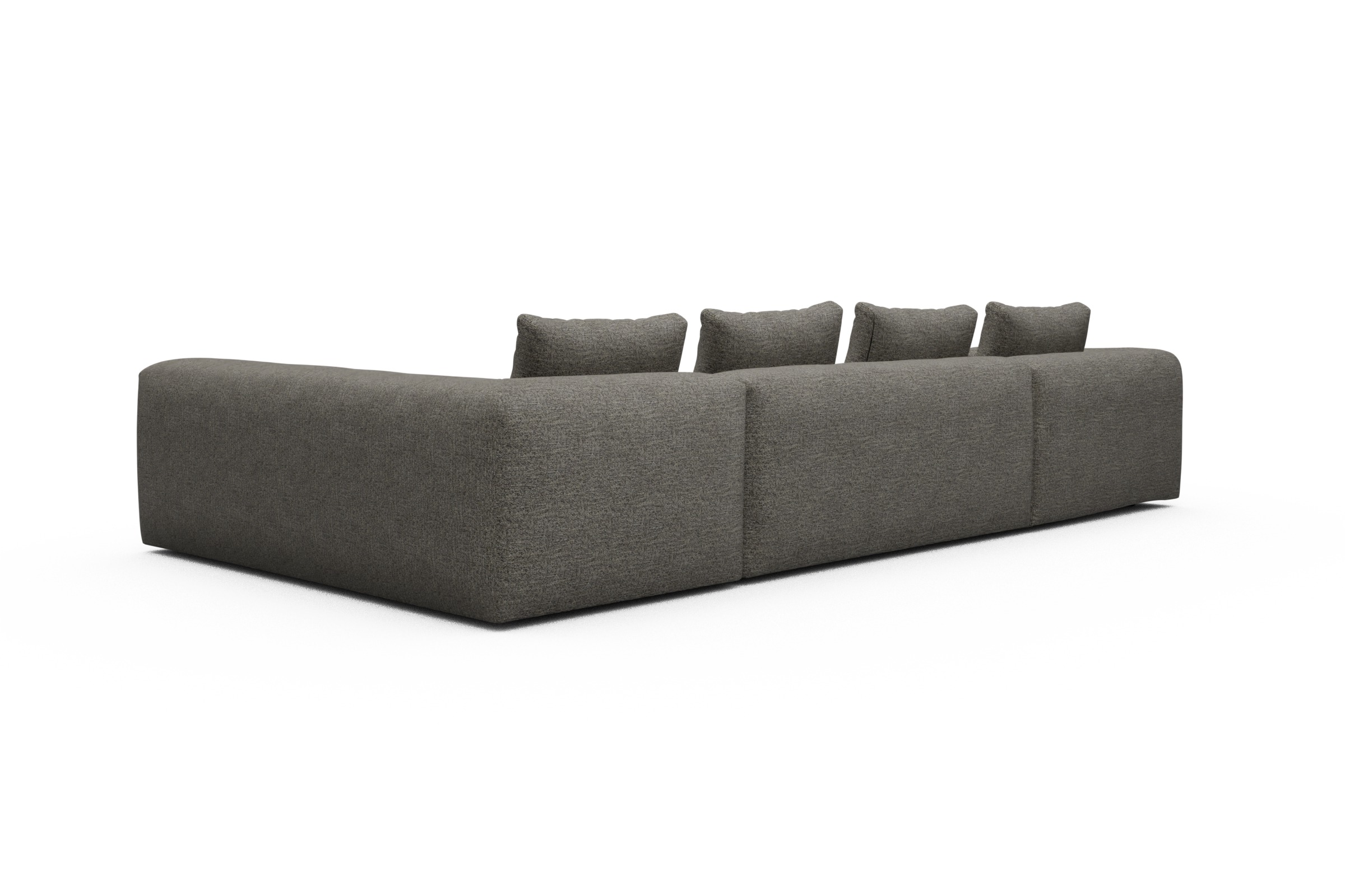 Wohnlandschaft Fred Chaiselongue links mit 2-Sitzer und lange Armlehne rechts Carreno-Sepie-Brown