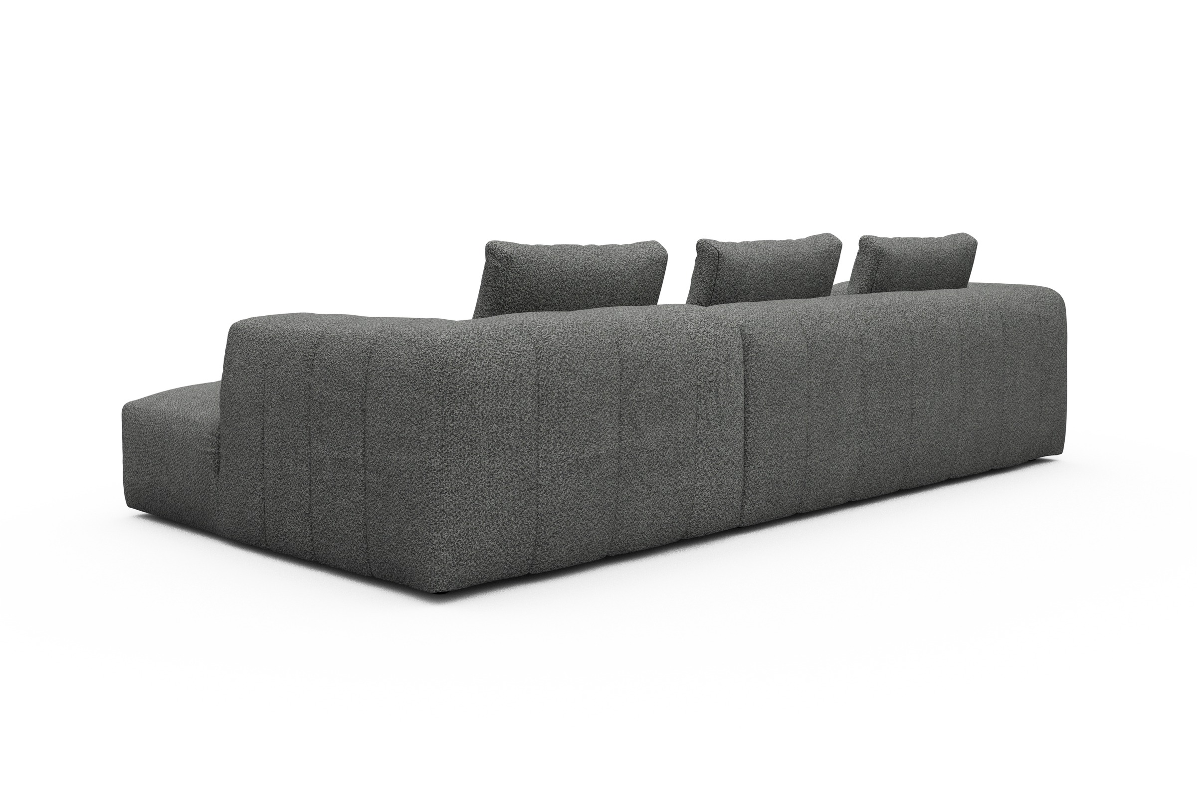Ecksofa Hugo 2,5-Sitzer Armlehne links mit Chaiselongue Vanora-Warm-Grey