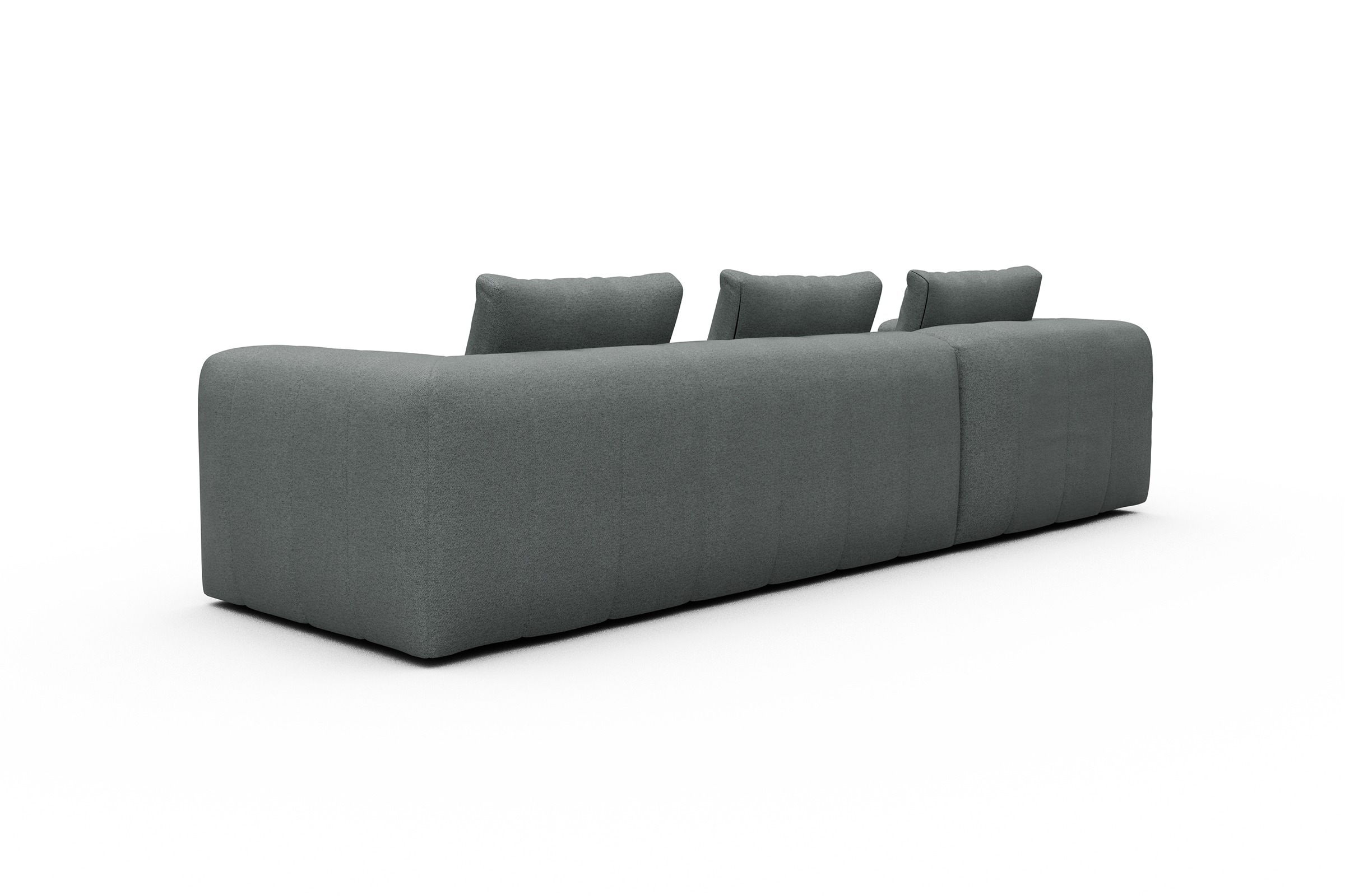 Ecksofa Hugo 2,5-Sitzer Armlehne rechts mit Chaiselongue Denari-Soft-Grey
