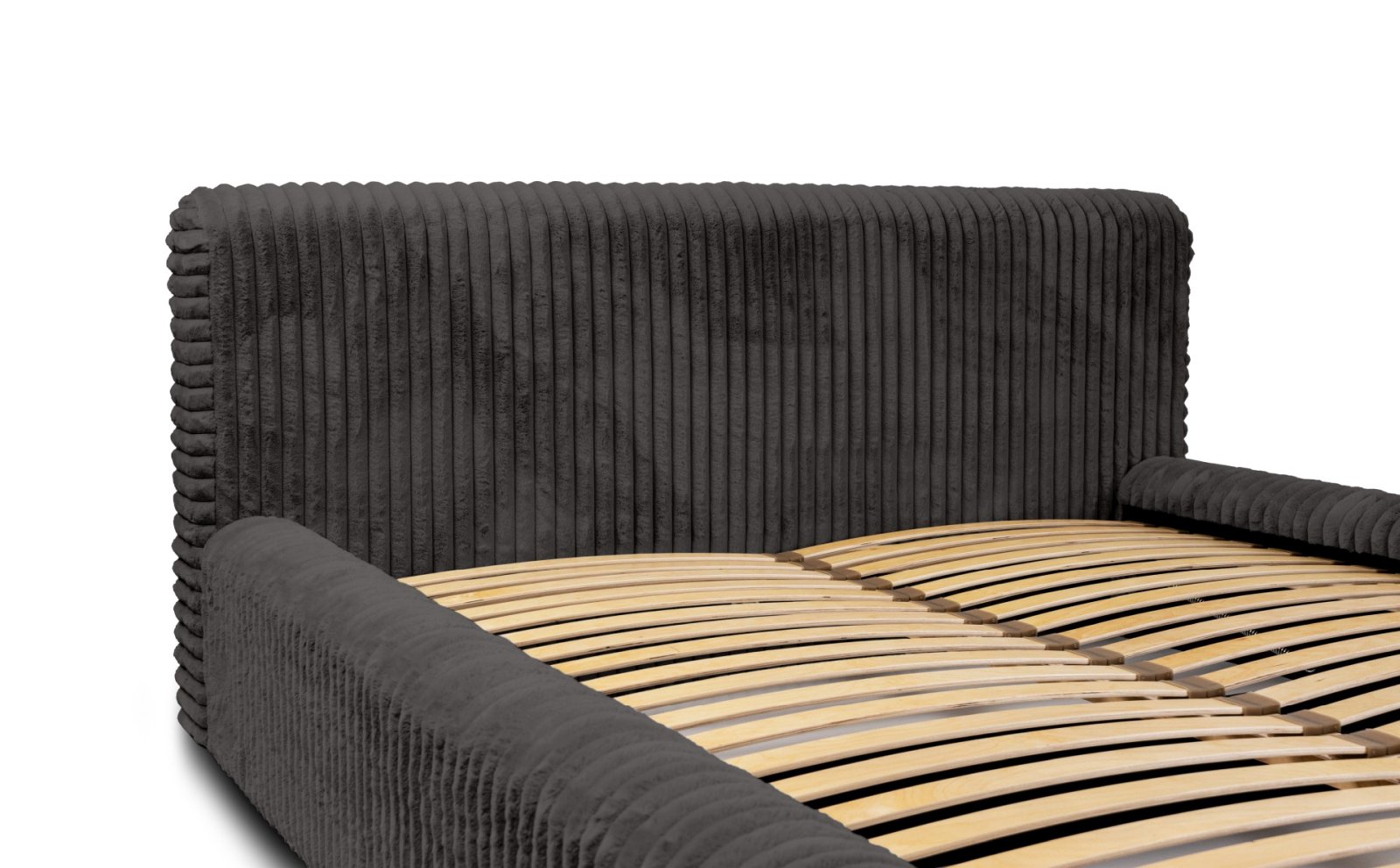 Polsterbett Miloa Softcord mit Fellstruktur 140x200 mit Metallrahmen Vito 18
