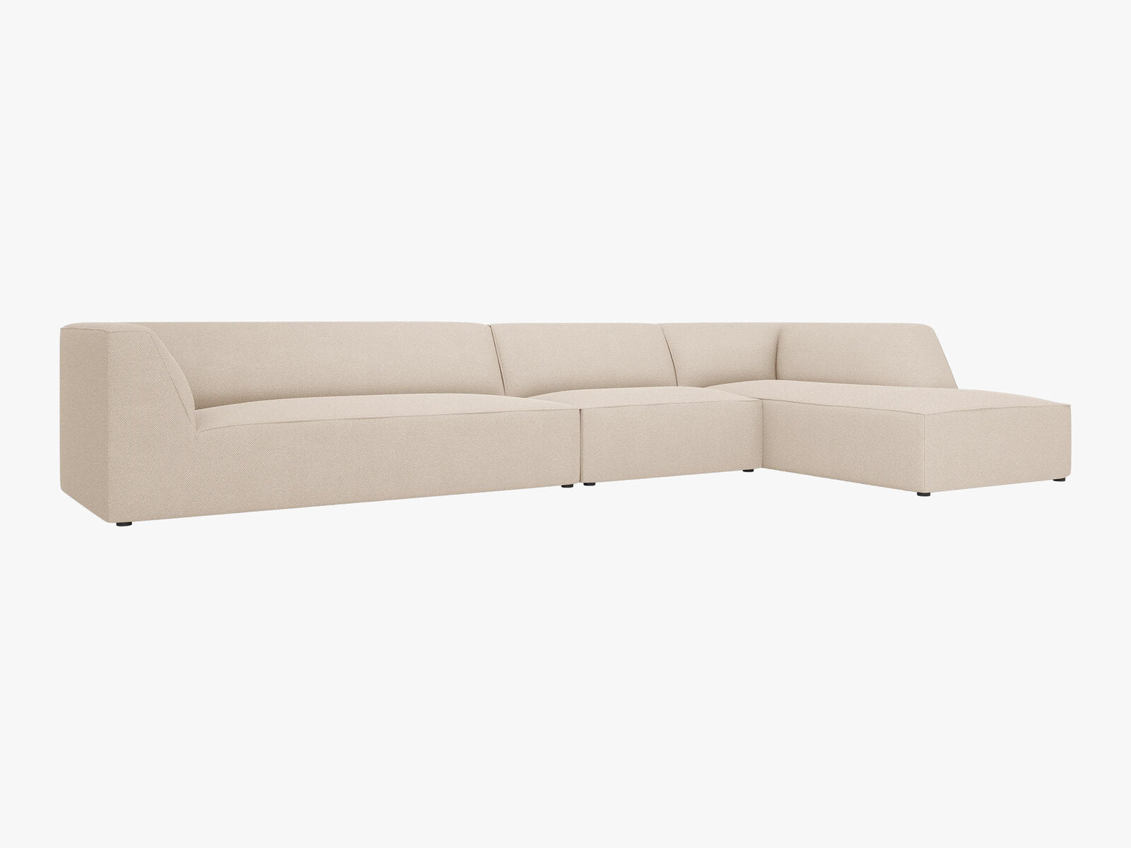 Micadoni Ecksofa Ruby 5-Sitzer Rechts Strukturierter Stoff Ottawa Beige