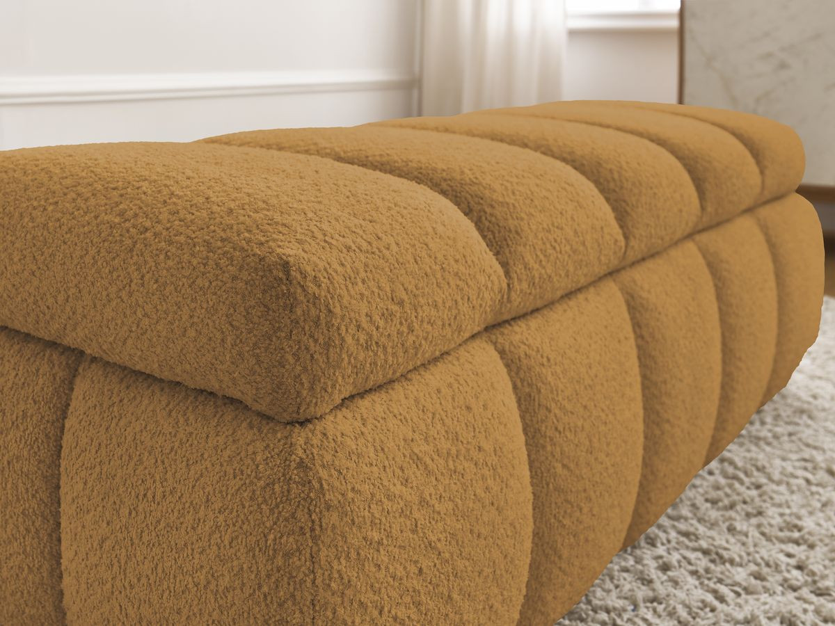 Bobochic Denali Bettbank 146 × 56 cm Bouclé-Stoff Gelb