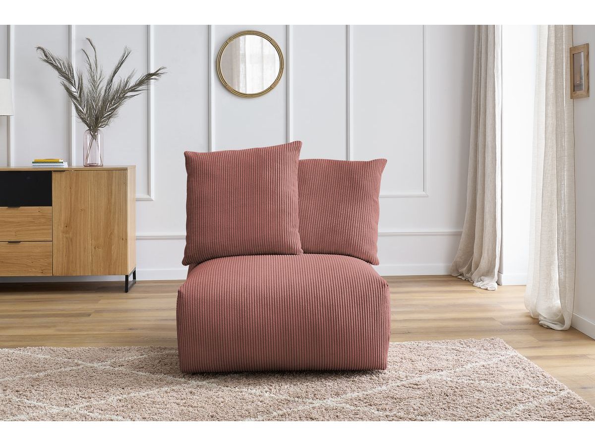 Bobochic Voltaire Sofamodul 1-Sitzer 90 × 100 cm Cordsamt Rosa