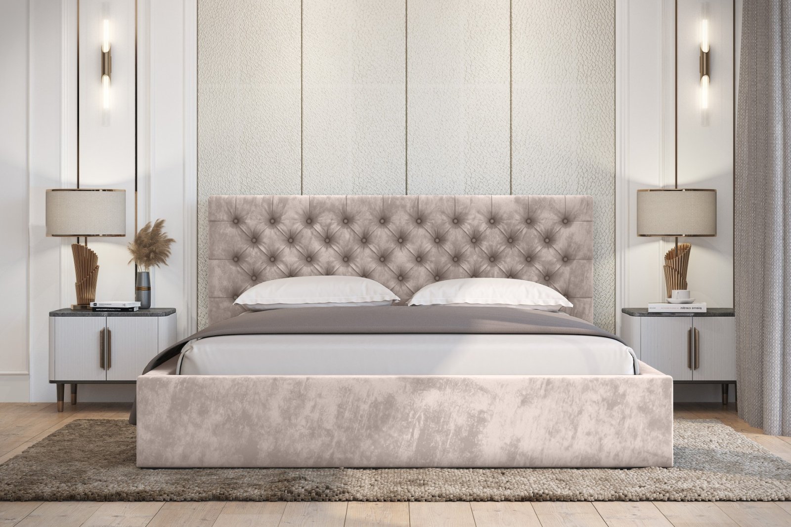 Polsterbett Sento-I Samtstoff 180x200 mit Holzrahmen Magic Velvet 2274