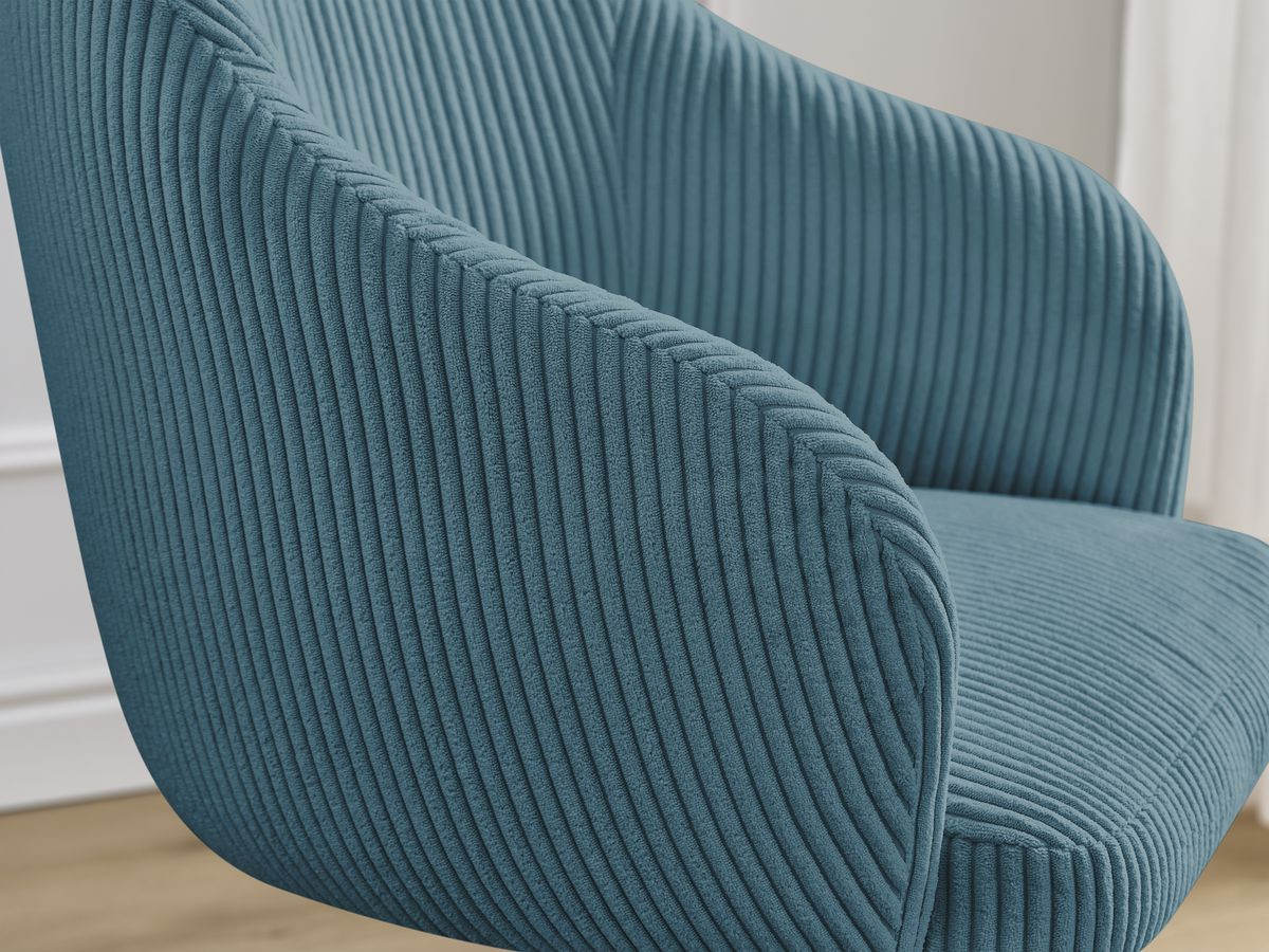 Bobochic Sophie Esszimmerstuhl 2er-Set mit Sternfuß Cordsamt Dunkelblau