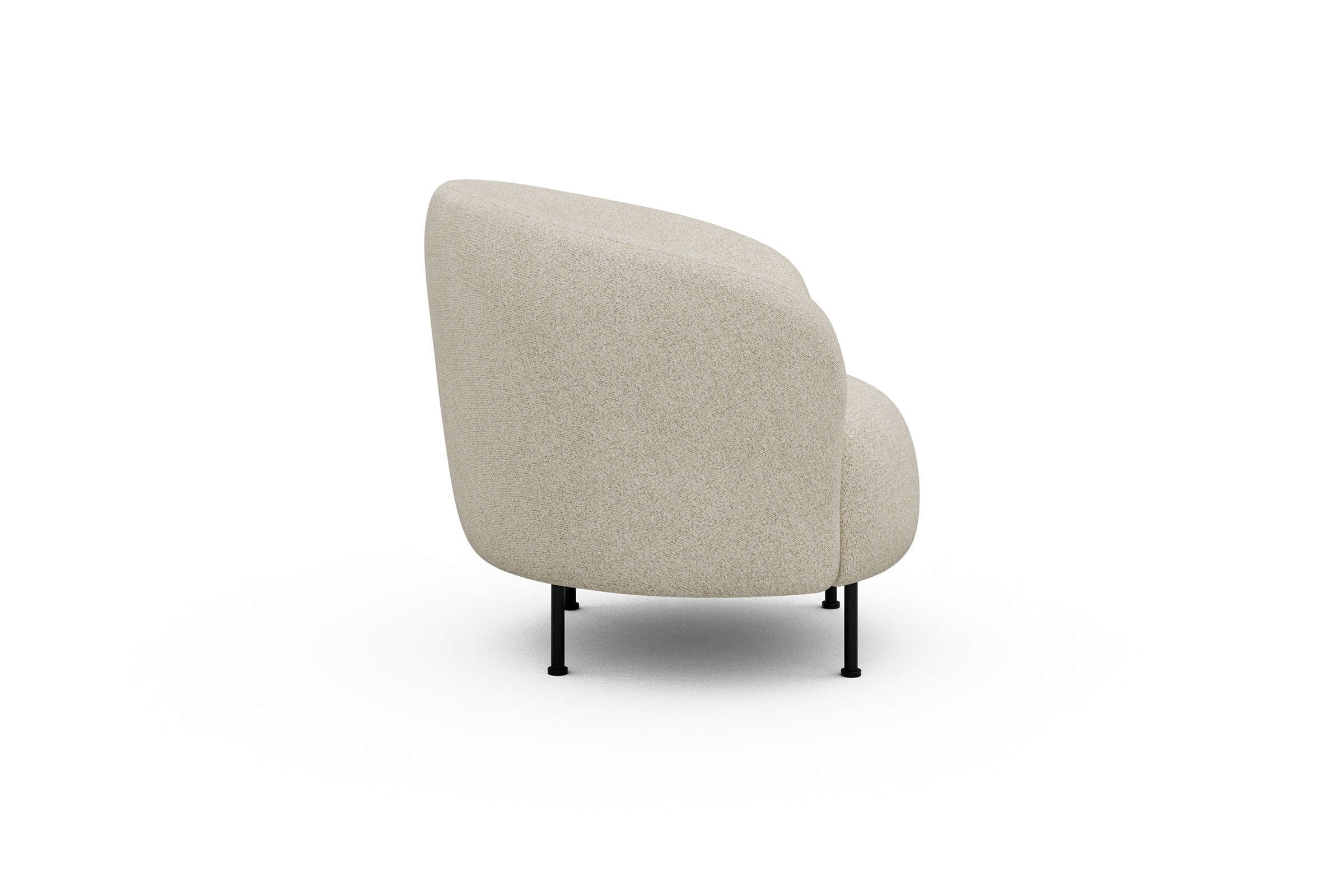 Sessel Ronda Metallbeine Schwarz Boucle-Off-White