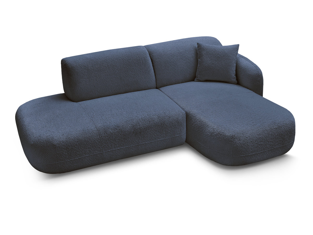 Bobochic Anda Ecksofa 241 × 163 cm Chenille Dunkelblau Ecke rechts