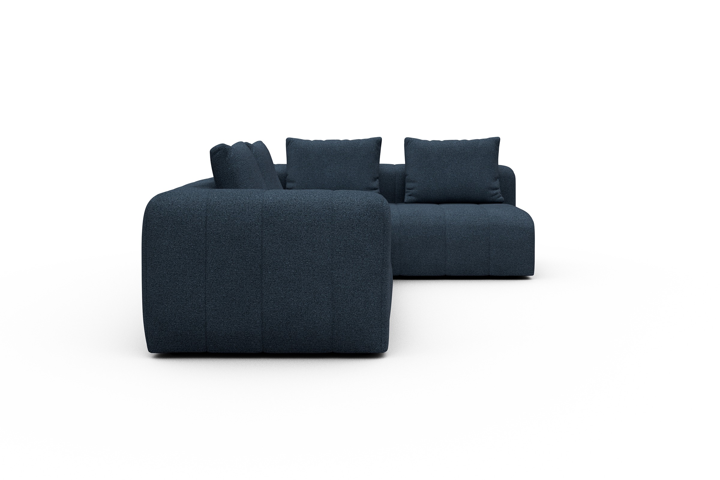 Ecksofa Hugo 2x 2,5-Sitzer Armlehne links Boucle-Blue