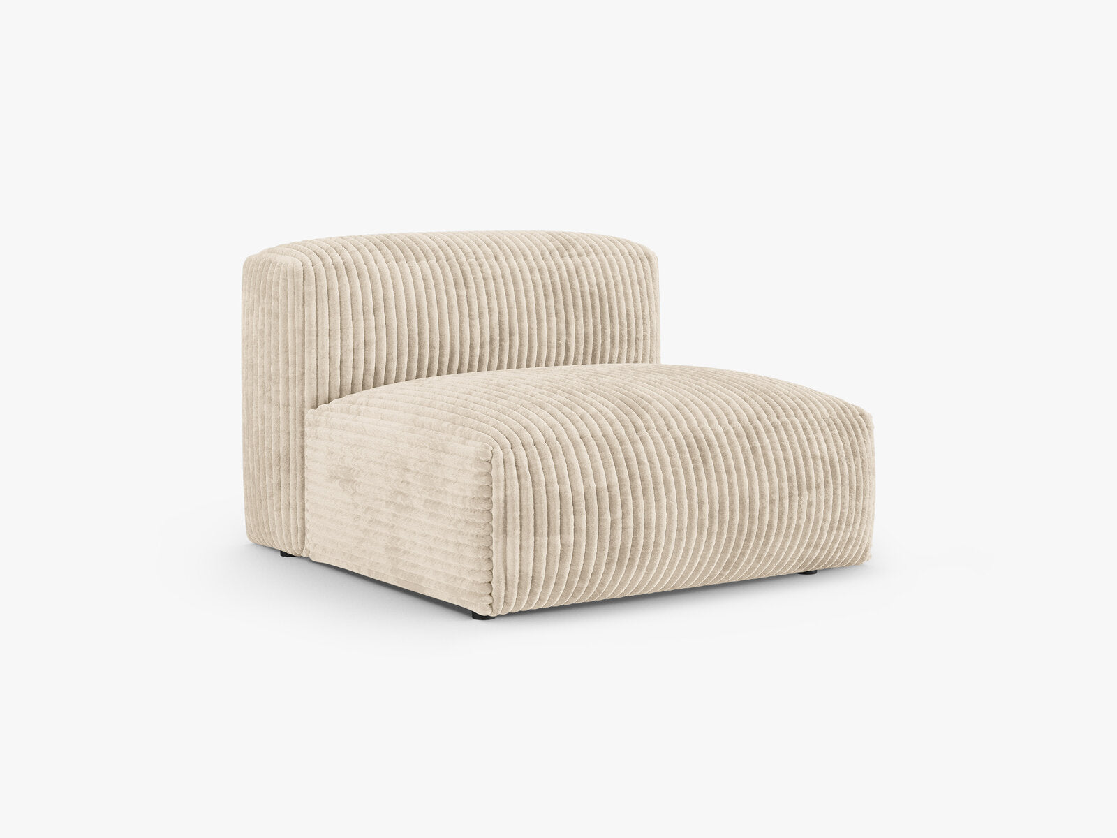 Micadoni Mittelmodul Martina 1-Sitzer 90cm Sitztiefe Kord Tilia Helles Beige