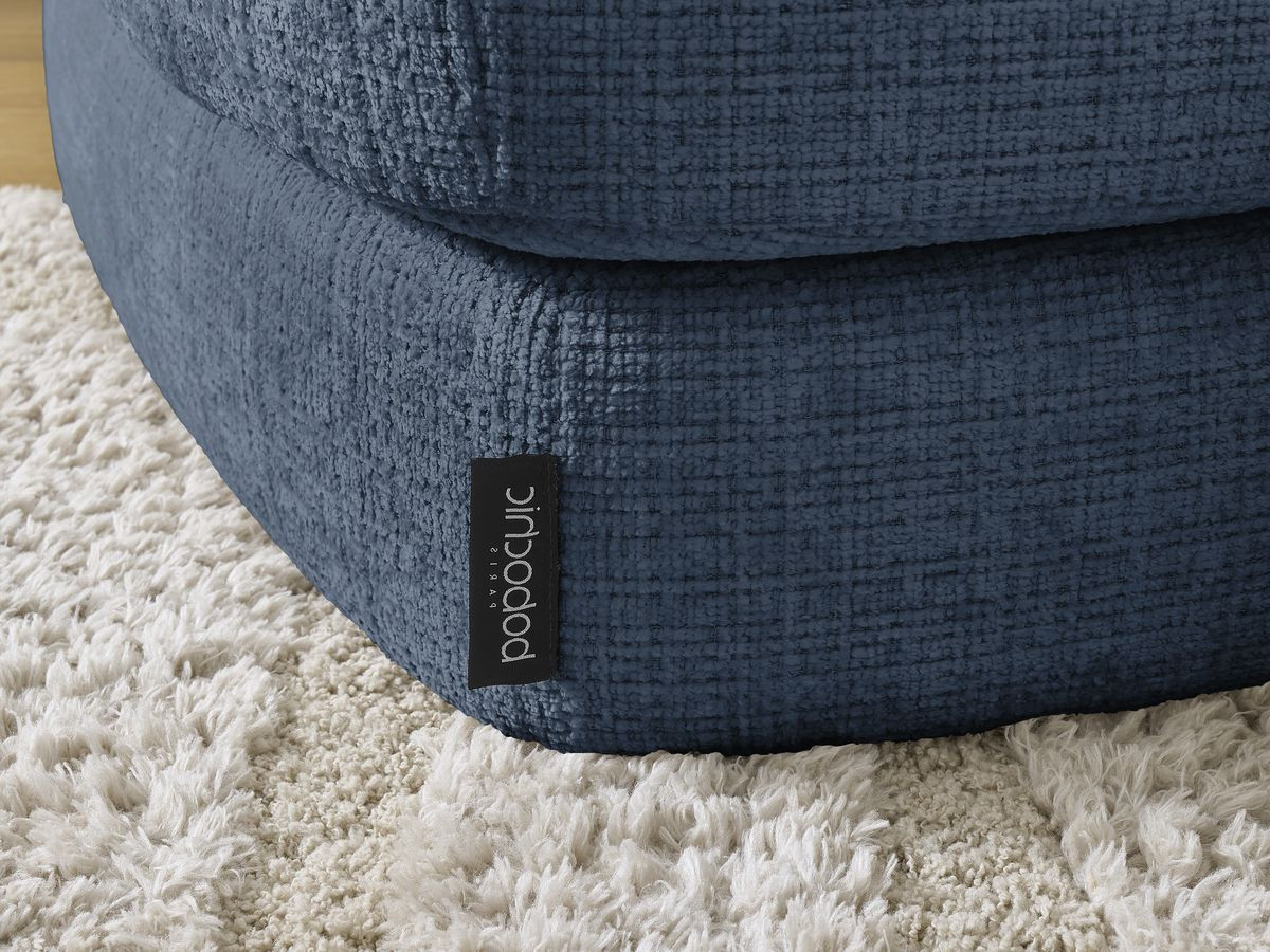 Bobochic Leonore Ecksofa Strukturstoff Dunkelblau Ecke links