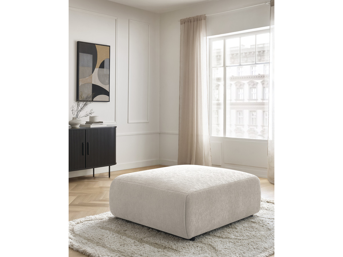 Bobochic Jana Pouf 94 × 114 cm Strukturstoff Beige