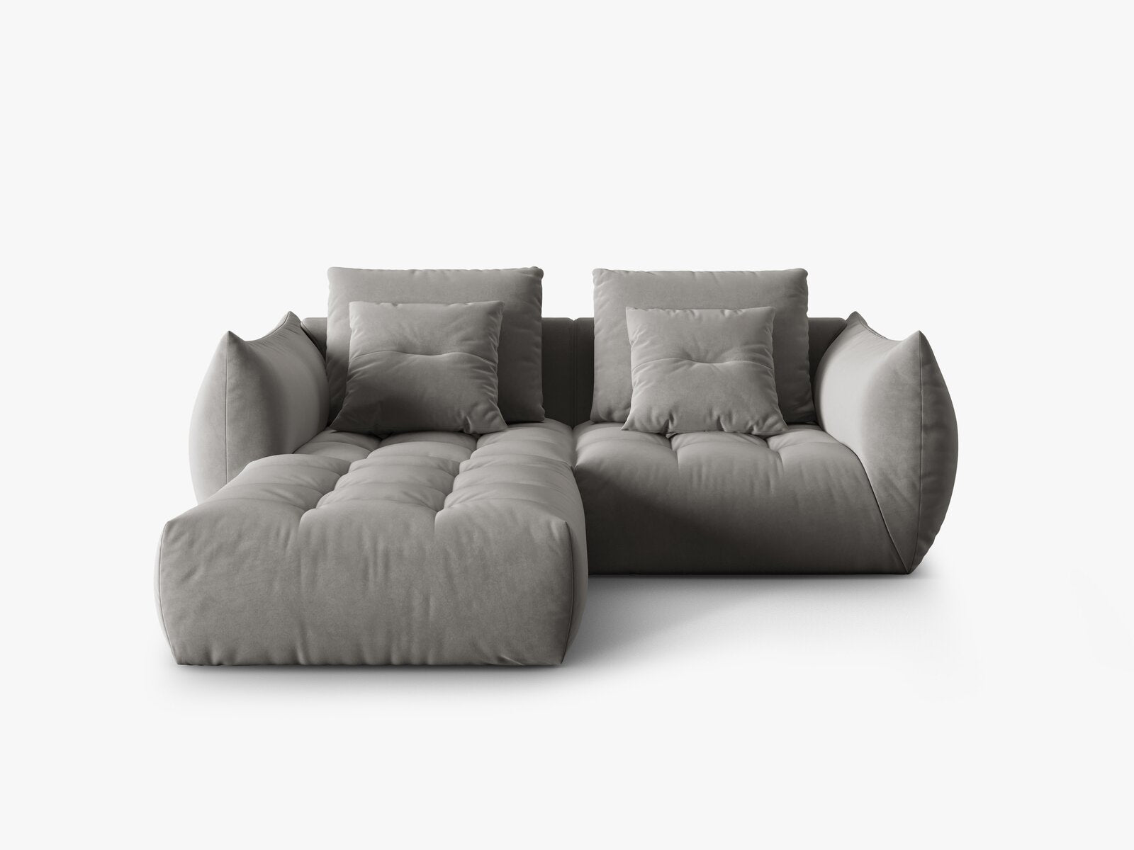 Micadoni Ecksofa Bloom 3-Sitzer Samt Grau