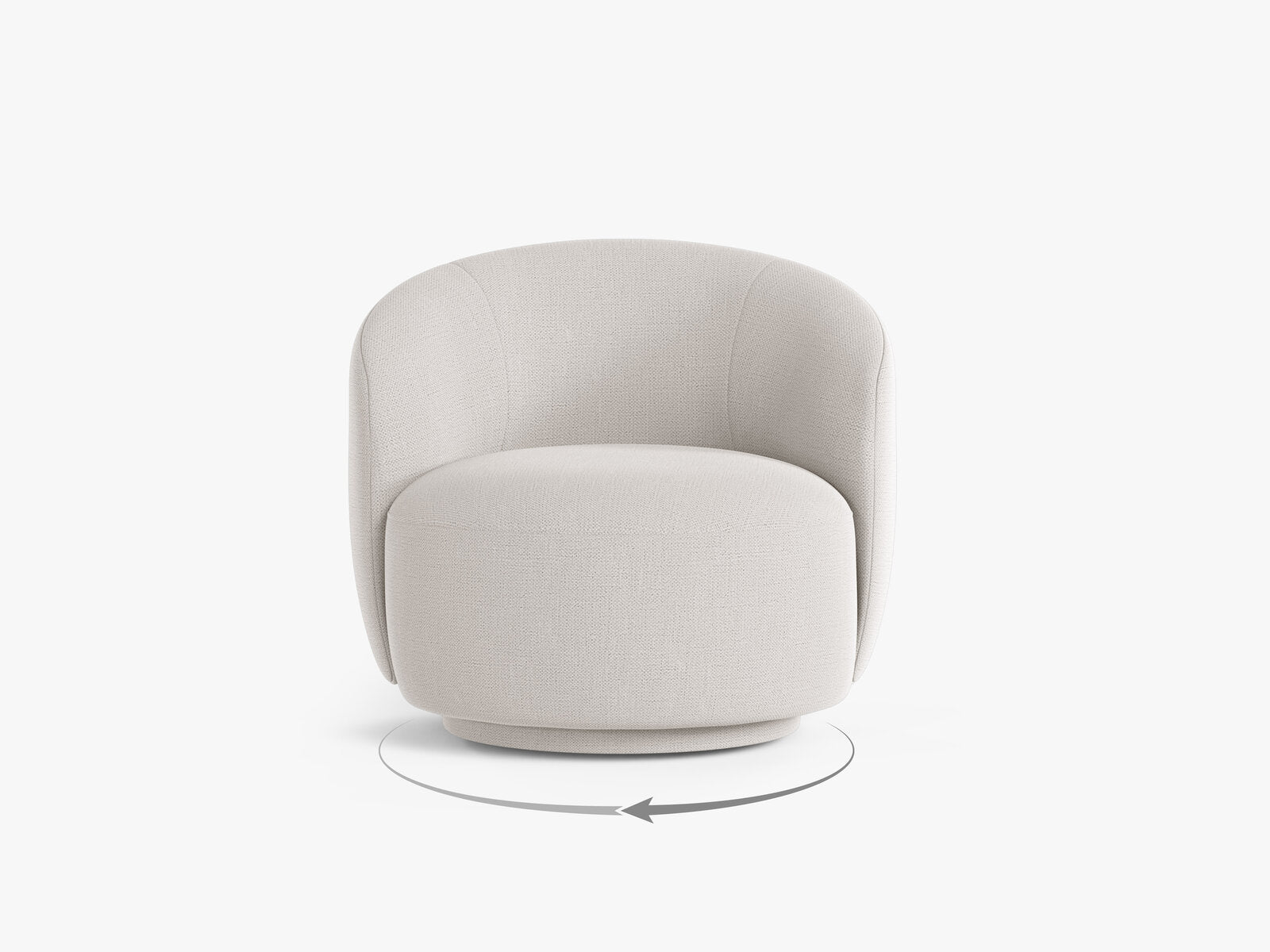 Micadoni drehbarer Sessel Letizia Strukturierter Stoff Moly Helles Beige