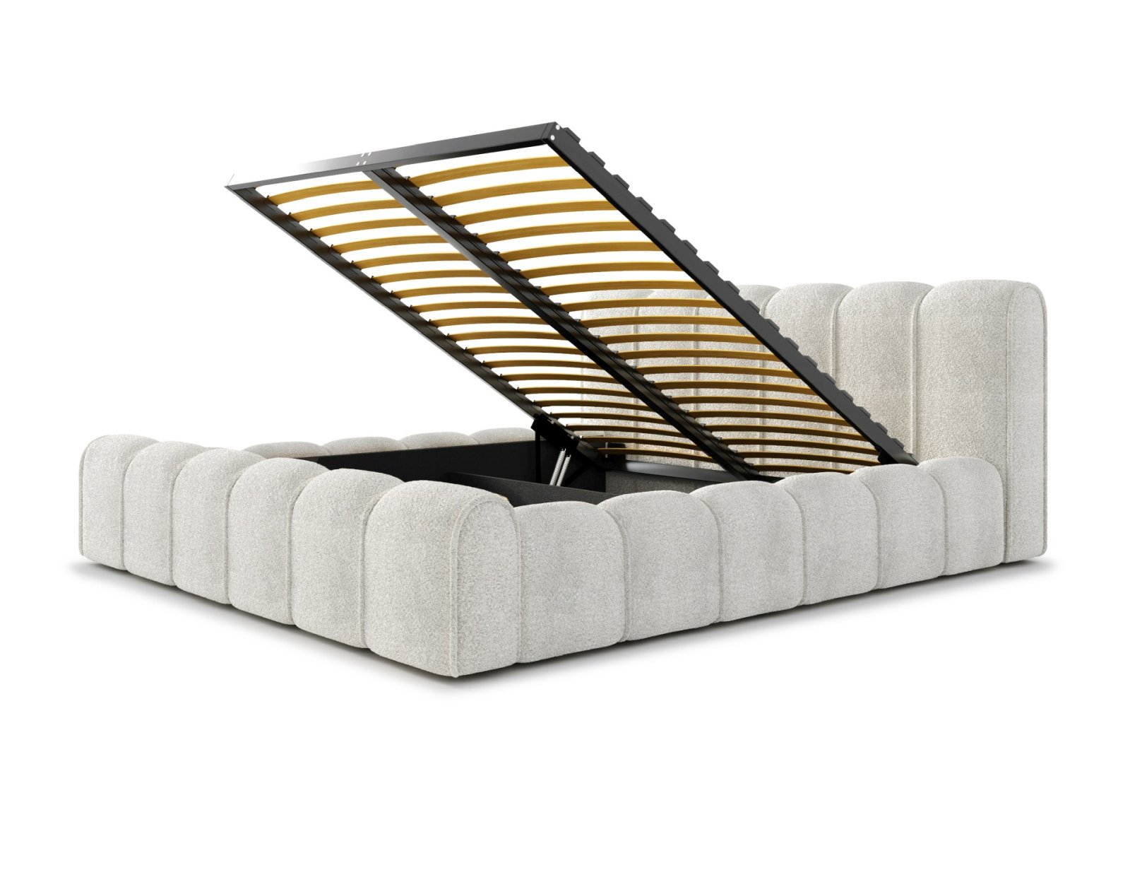 Polsterbett Belio Boucle 180x200 mit Metallrahmen Quelle 01