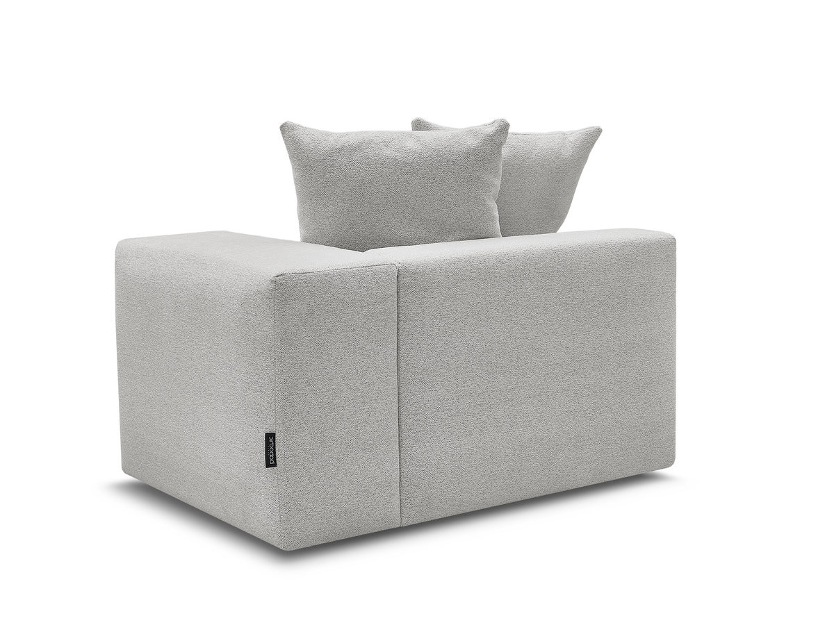 Bobochic Voltaire Sofamodul 1-Sitzer 130 × 100 cm Melange-Stoff Hellgrau Ecke rechts