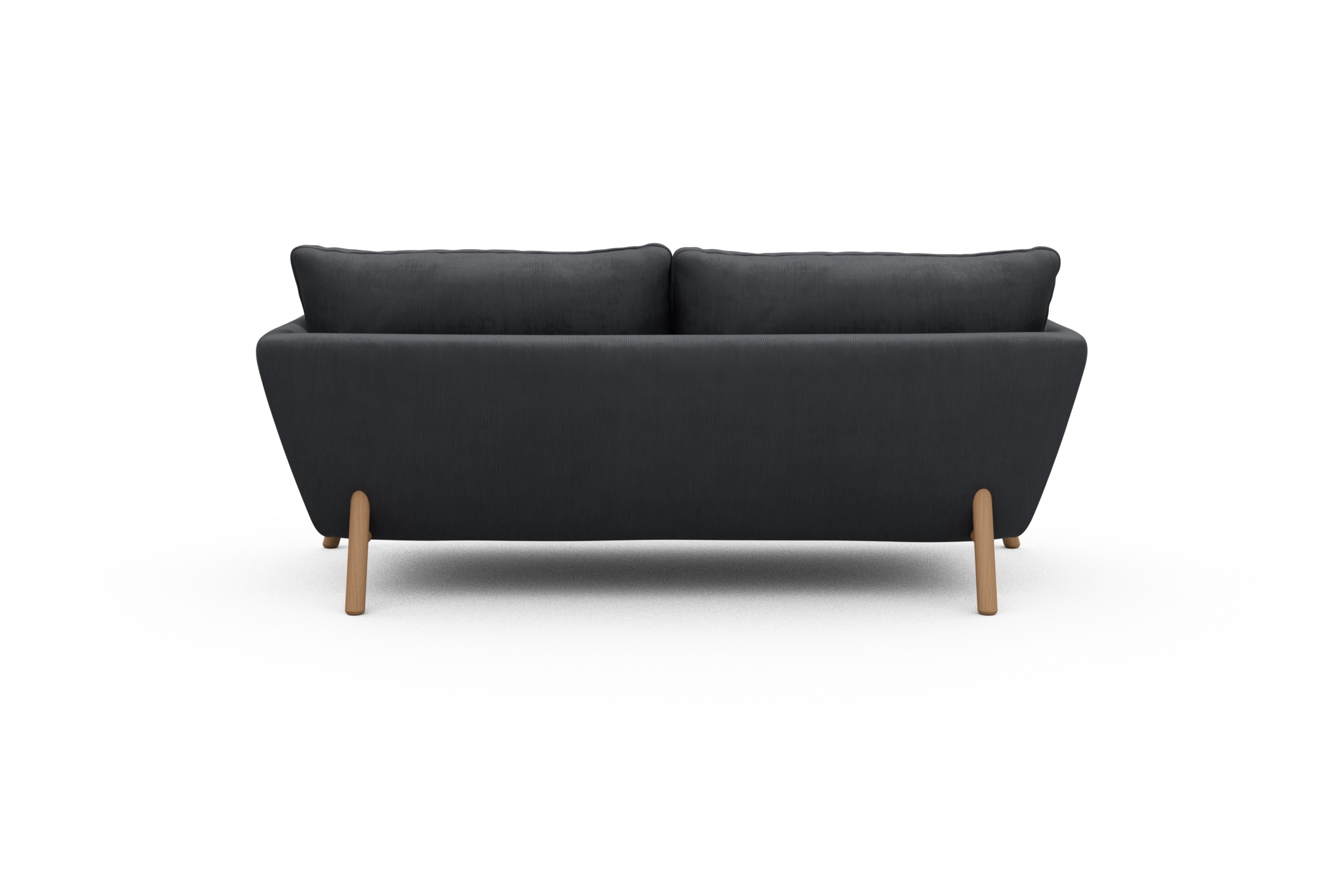 Sofa Emil 2-Sitzer Beinfarbe Eiche Natur Cordufine-Slate-Grey