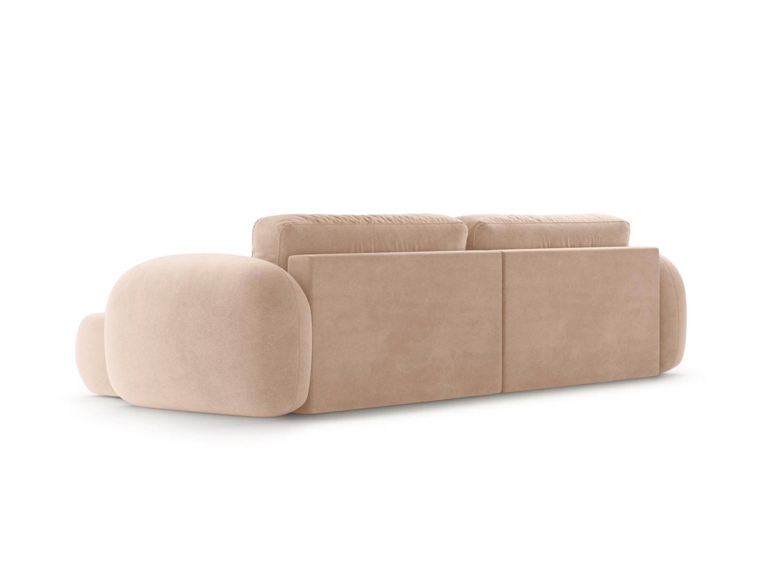 Cosmopolitan Design Wendbares Ecksofa Tonale 4-Sitzer mit Schlaffunktion und Bettkasten Samt Magic Velvet Mandelbeige
