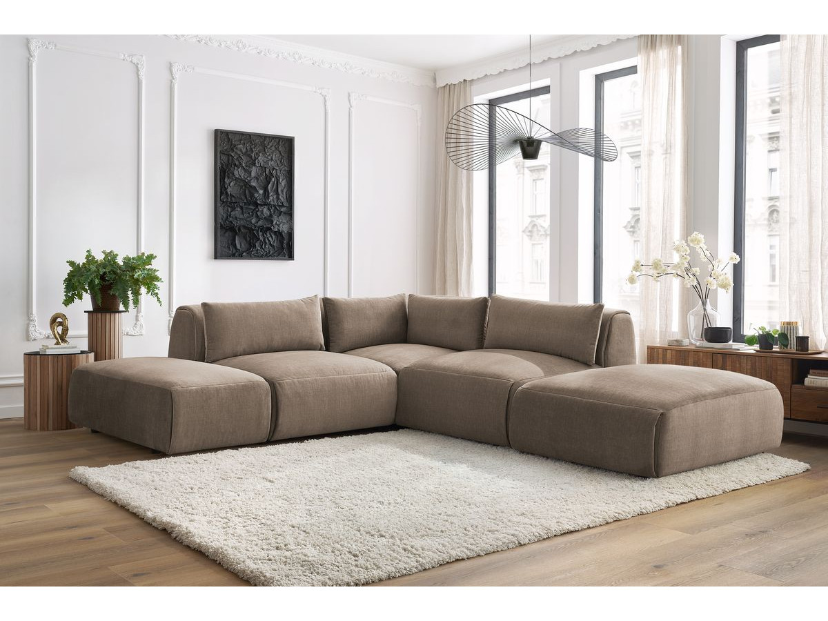 Bobochic Jeanne Ecksofa 271 × 300 cm Samt Taupe