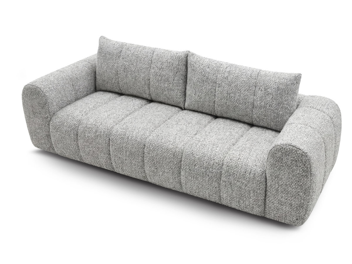 Bobochic Nesty Sofa 3-Sitzer Melange-Stoff Hellgrau