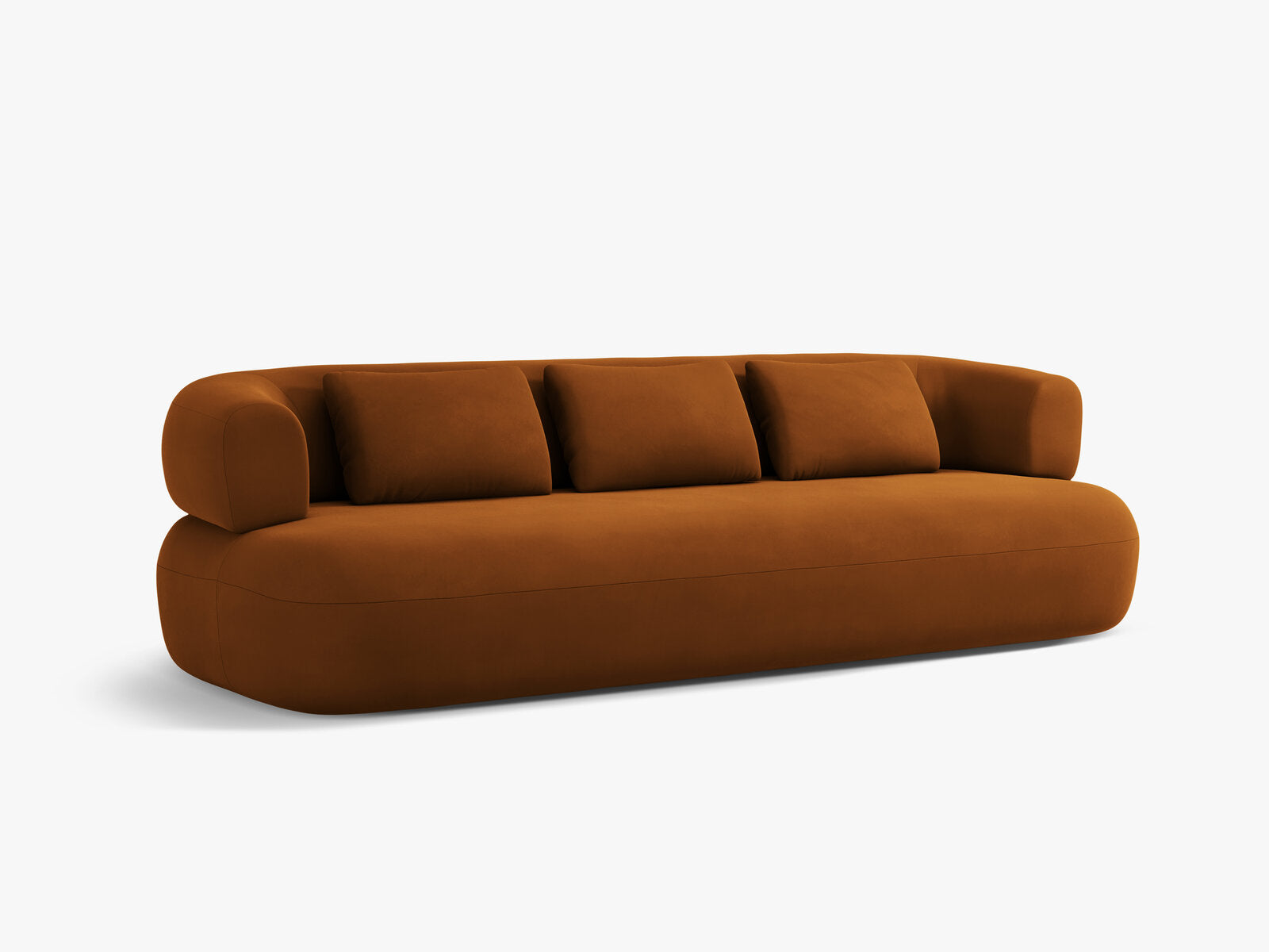Micadoni Sofa Jenny 4-Sitzer Samt Salvador Terrakotta